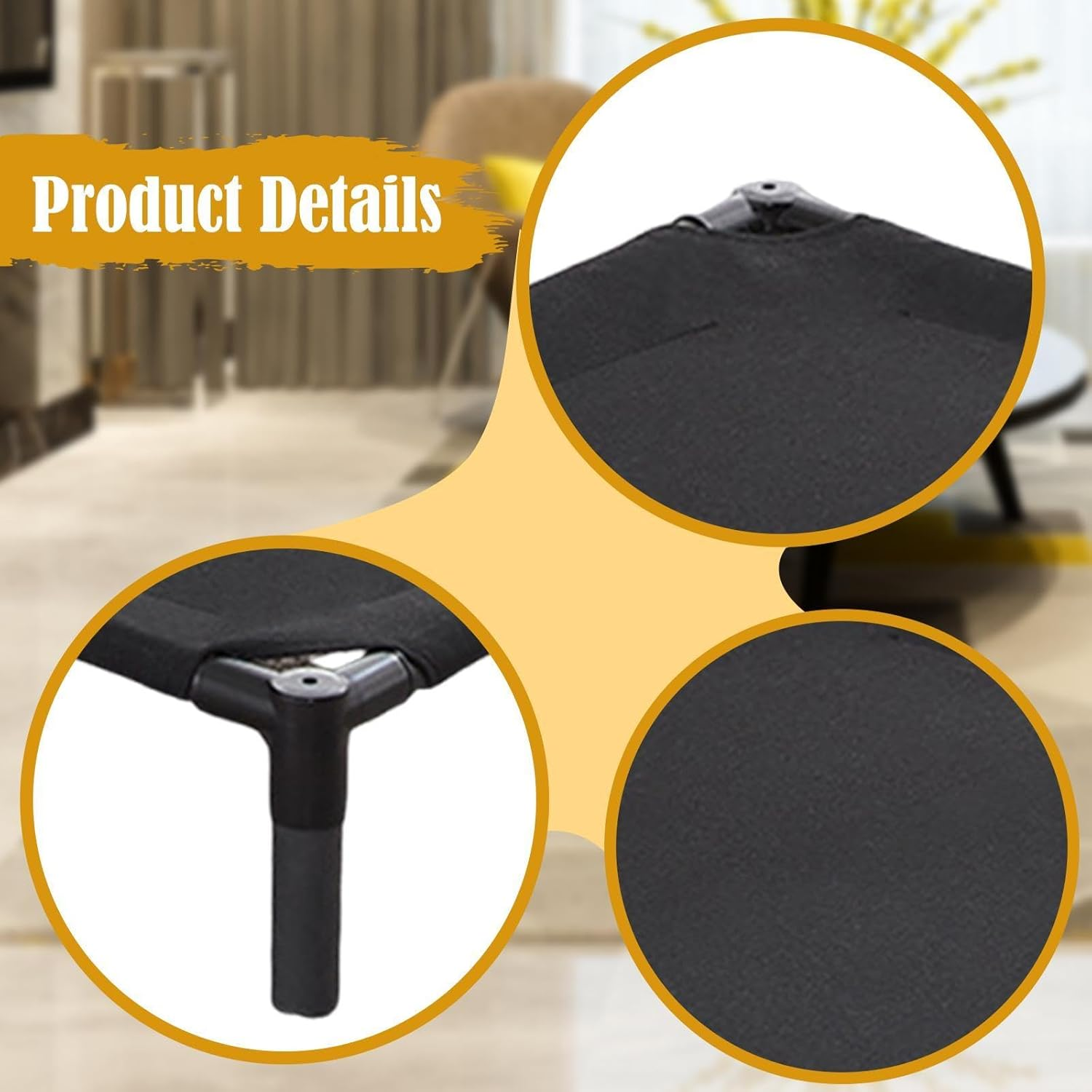 Perfk Elevated Cat Bed Sleeping Lounger Thickened Sturdy Cooling Pet Bed Detachable Cot for Pet Supplies Cat Living Room Indoor, S image number 4