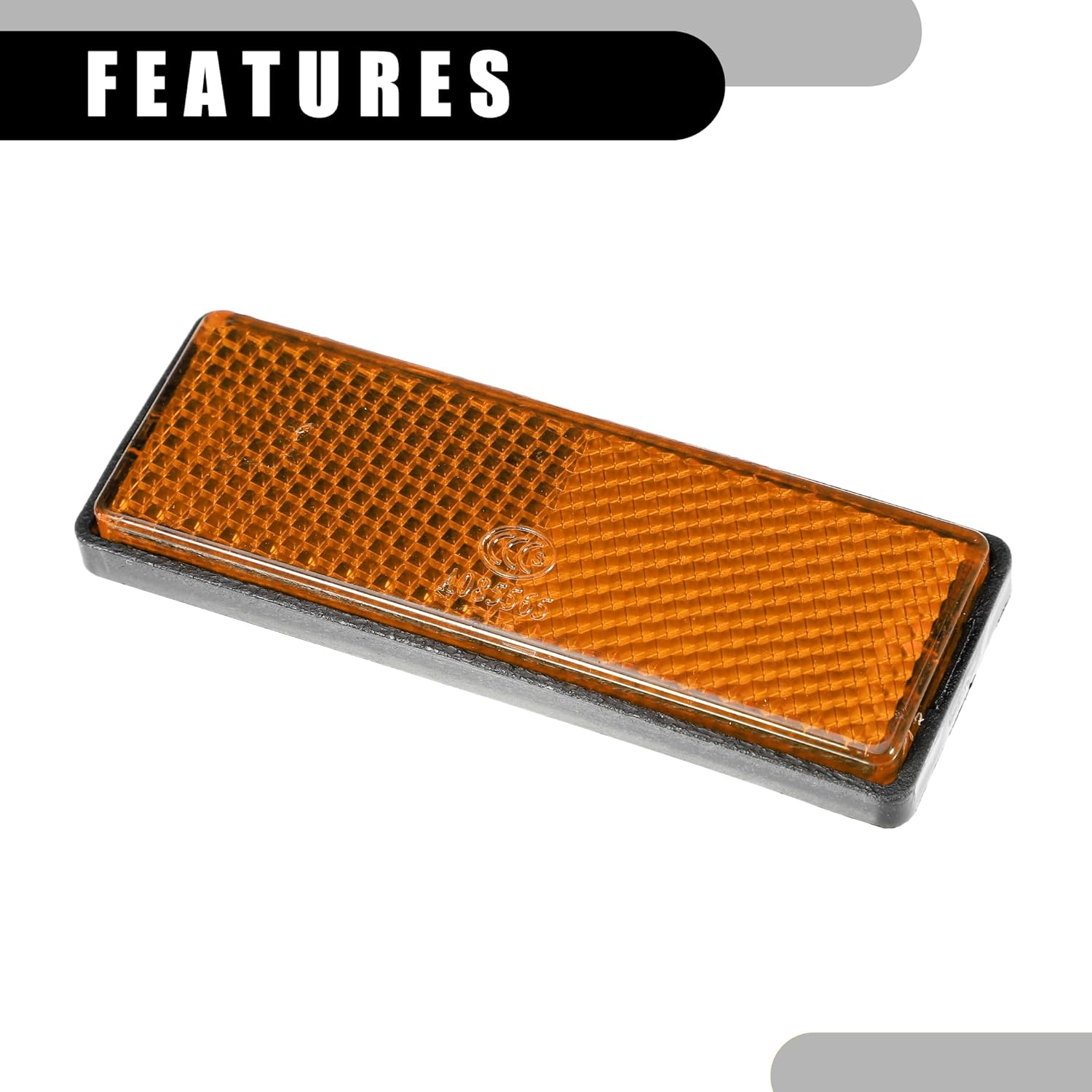 X AUTOHAUX 4Pcs 3.46"X1.26" Universal Reflector - Rectangle Moto Bike Safety Reflector Increase Visibility and Safety on the Road - Plastic Red Orange image number 4