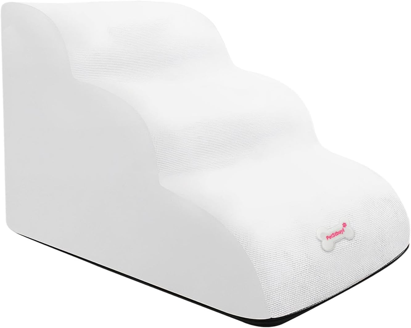 B Baosity Pet Dog Stairs Dog Climbing Ladder 3 Steps Dog Ramp for Older Dogs Portable Detachable Cover anti Slip Dog Steps Cat Stairs for Car High Bed, White image number 6