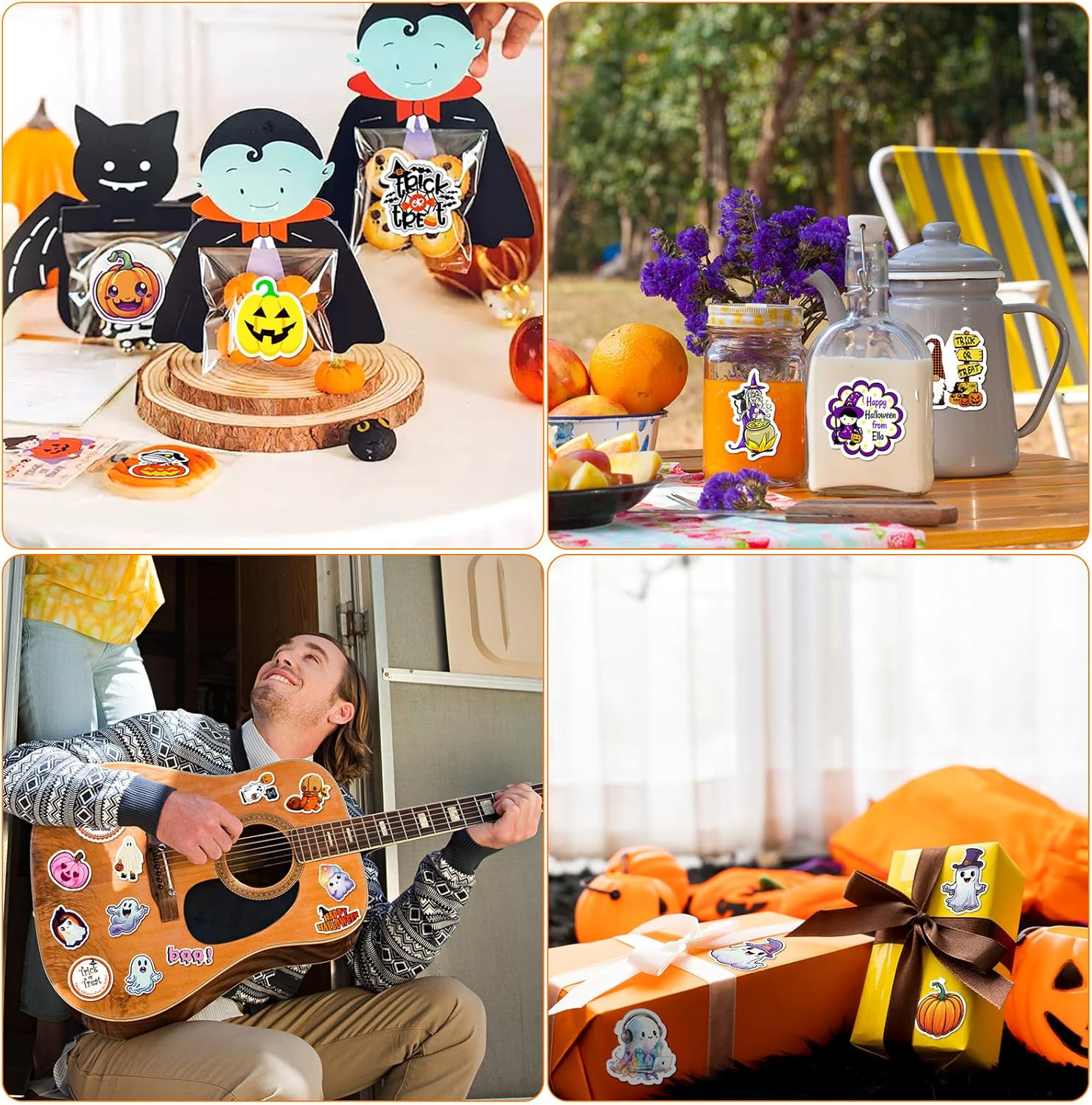 Bighan 100 Pcs Halloween Stickers Pumpkin Stickers for Kids and Adults, Halloween Horror Vinyl Stickers for Water Bottle Phone Laptop Stickers Halloween Party Decorations image number 1