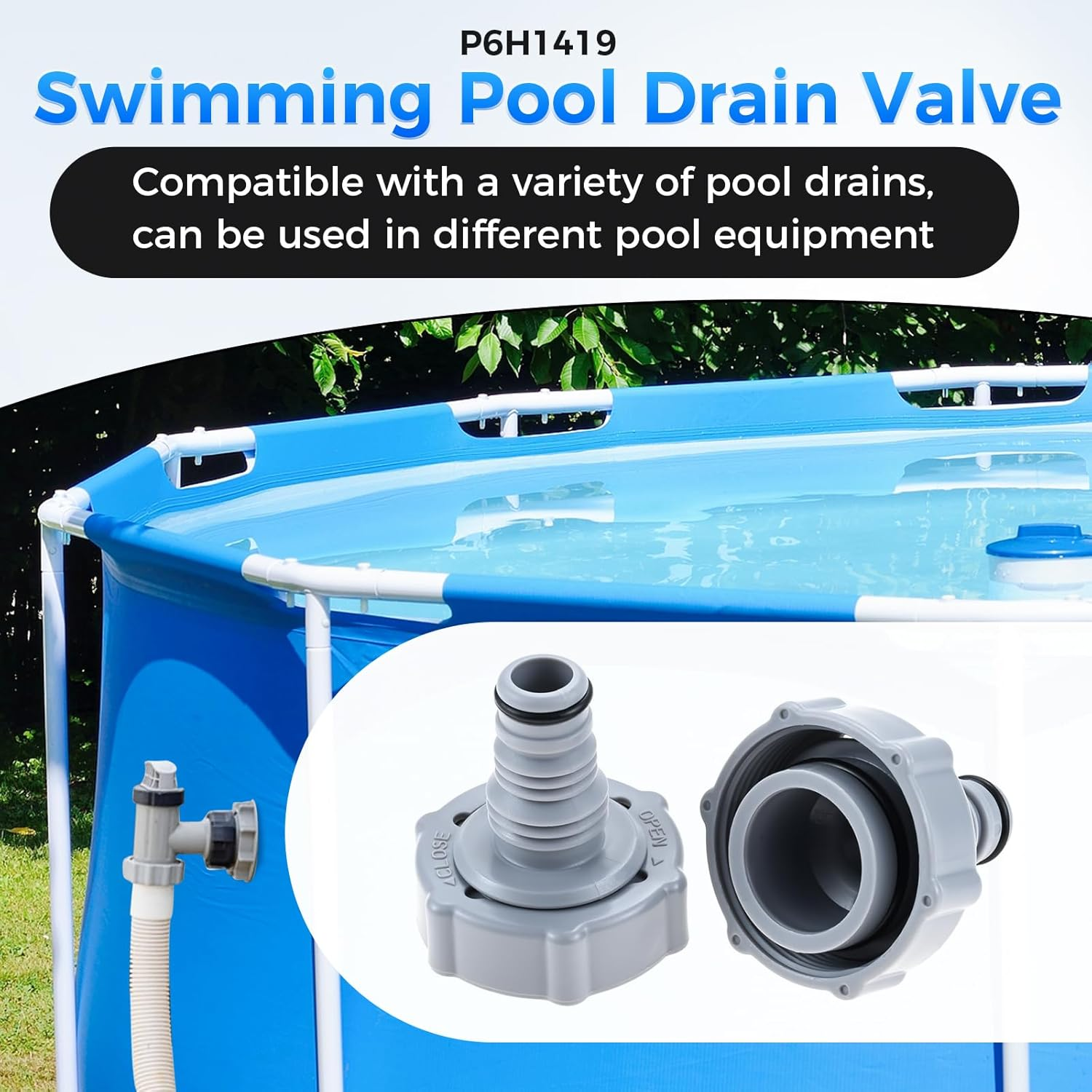 Swimming Pool Drain Valve Replacement for P6H1419 Pools Hose Adapter（2 Pack） image number 5