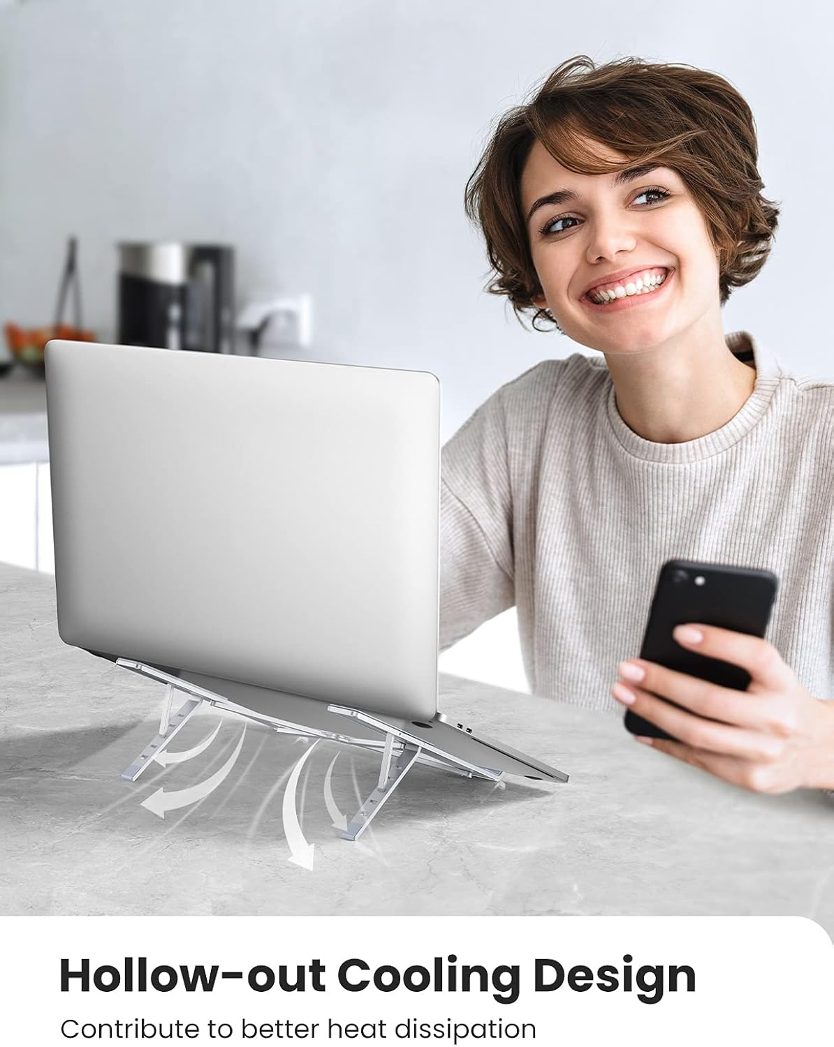 UGREEN 40289 Foldable Laptop Stand (Silver) image number 6