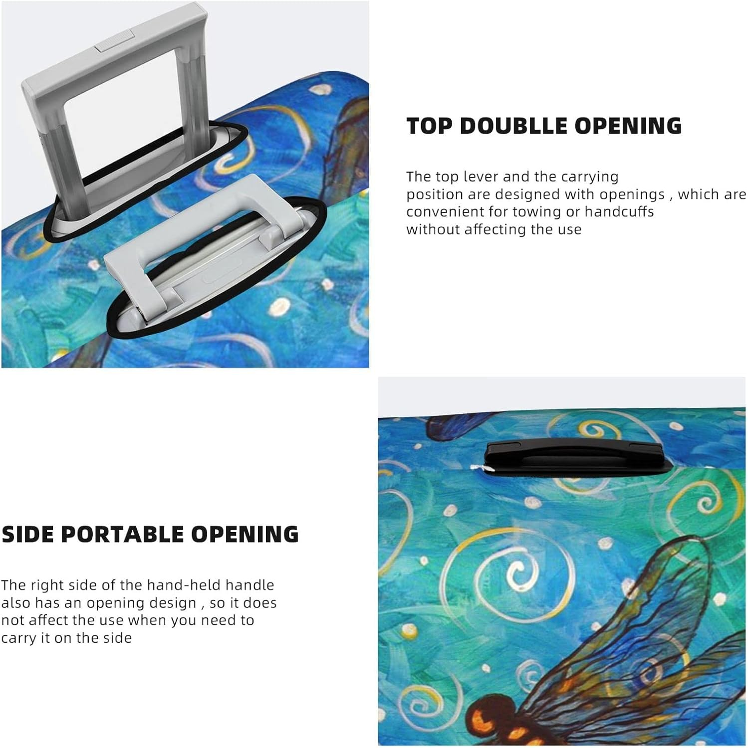 Dragonfly Luggage Cover Anti-Scratch Suitcase Protector Fits 18-32 Inch Luggage image number 5