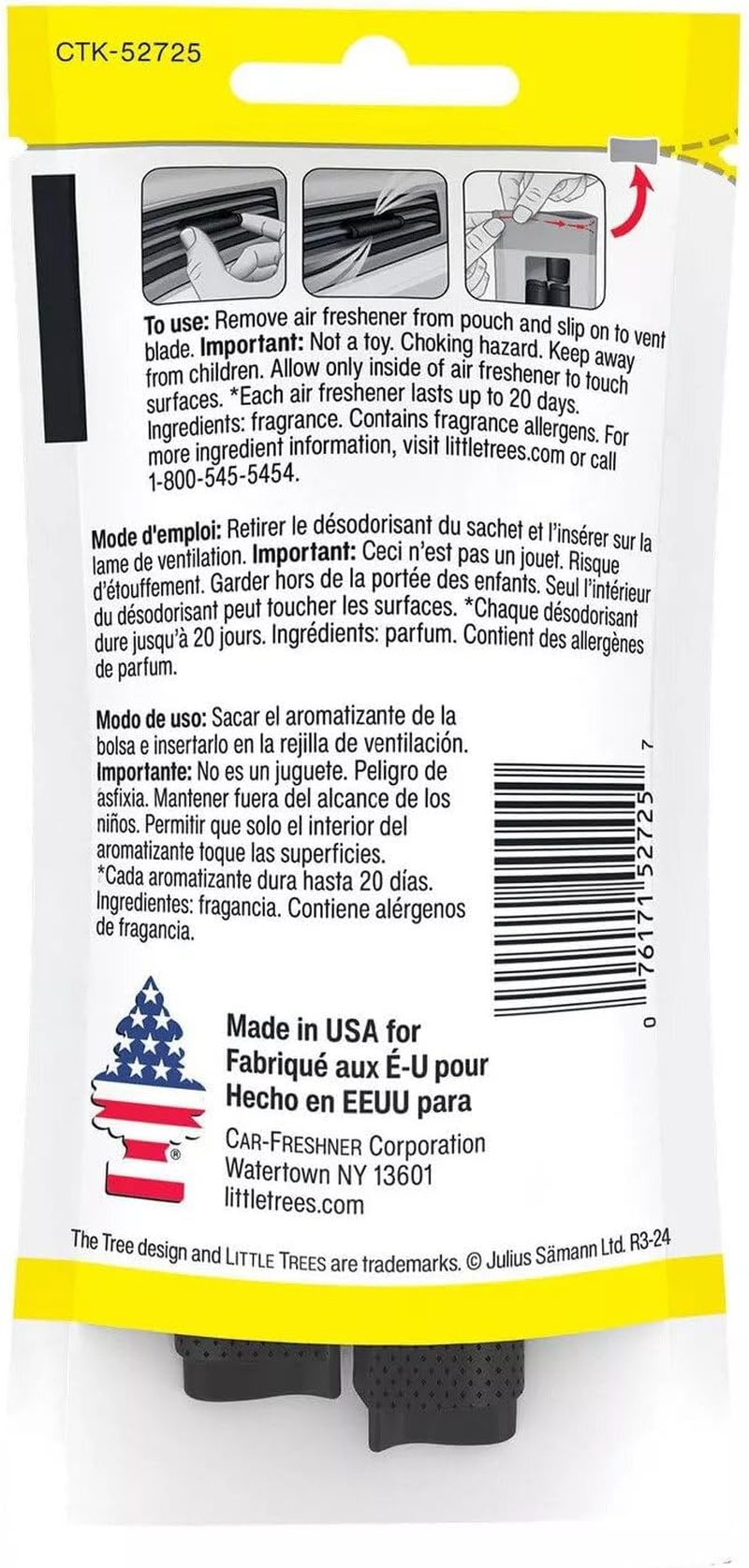 LITTLE TREES Vent Wrap | Car Air Freshener | Caribbean Colada | Pack of 4 image number 1