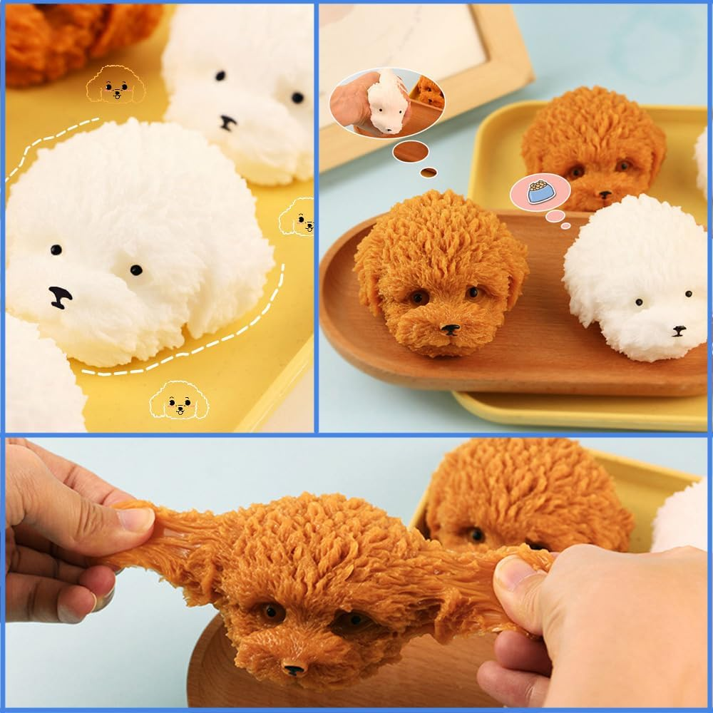 2 Pack Taba Squishy Toys for Kids, Taba Squishy Dog Squishy Quiet Fidget Toys, Kawaii Stress Relief Squishies Squeeze Sensory Toys Gifts for Kids Teenage image number 5