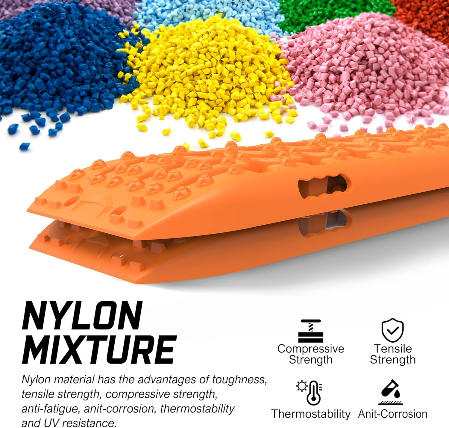 X-Bull Recovery Tracks Long Traction 4WD Boards Offroad Tracks 22046LBS/10000KG Stand for Automotive Accessories Tires and Wheels in Sand Mud Snow1 Pair Track Tyre Ladder for 4X4 Safety Tools