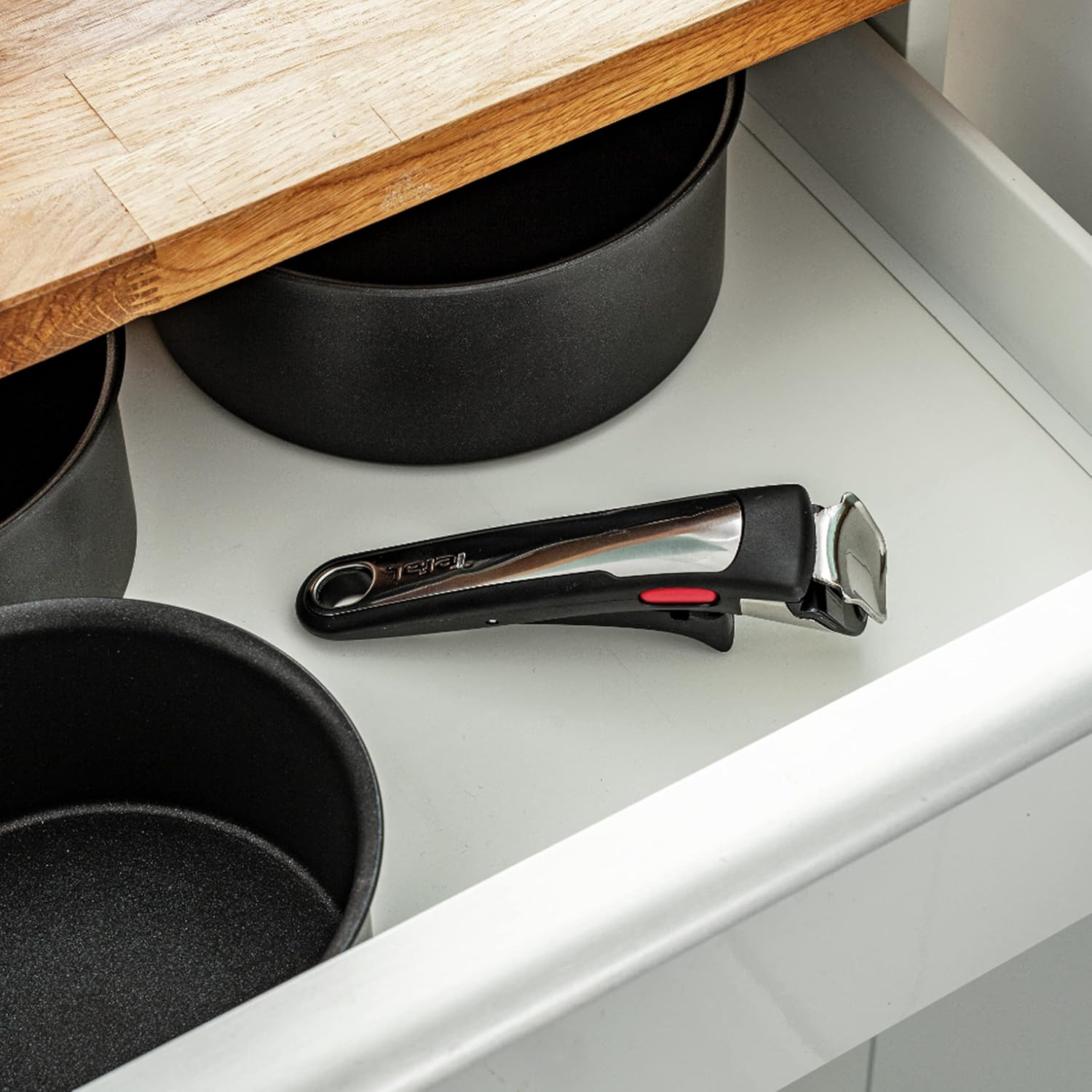 Tefal Ingenio Premium Removable Handle, Black, Stackable, Removable, 3-Point Security Lock, Expertise L9863202