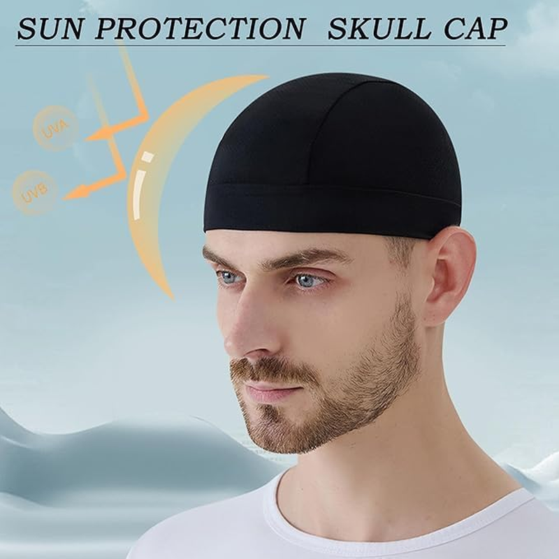 Cap for Men Women Windproof and Sunscreen Sports Hat Cycling Bike Head Wrap Hard Hat Durags- Fits under Helmets image number 2