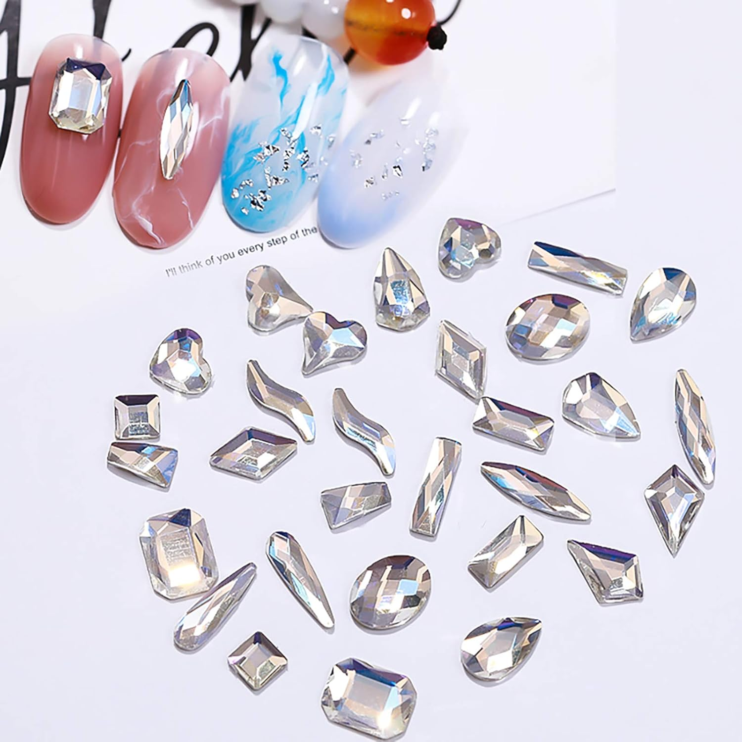 50 Grains Nail Art Rhinestone Flat-Back Rhinestone DIY Crystal Moonlight Blue Diamond Super Flash Nail Decoration image number 1