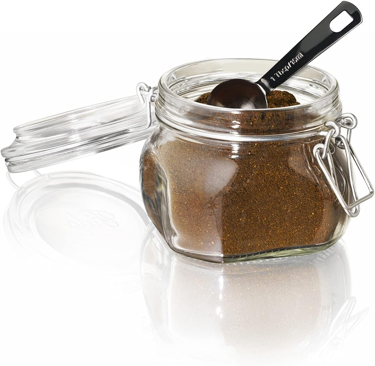 Black Measuring Spoons, Heavy Duty 18/8 Stainless Steel Metal Measuring Spoons Set of 6, Black Plated Spoon for Dry or Liquid Ingredients for Cooking Baking, Tablespoon Teaspoon Measuring Spoon Spice image number 1