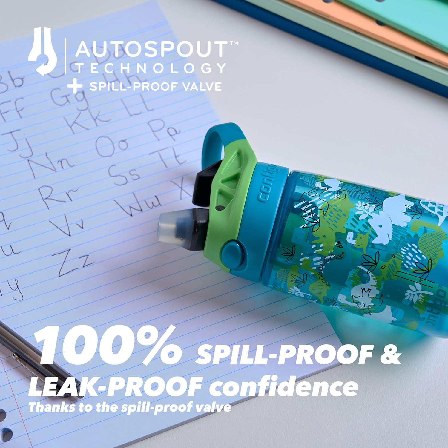 Contigo Kids Autospout Water Bottle, Mermaids, 414 Ml Capacity image number 4