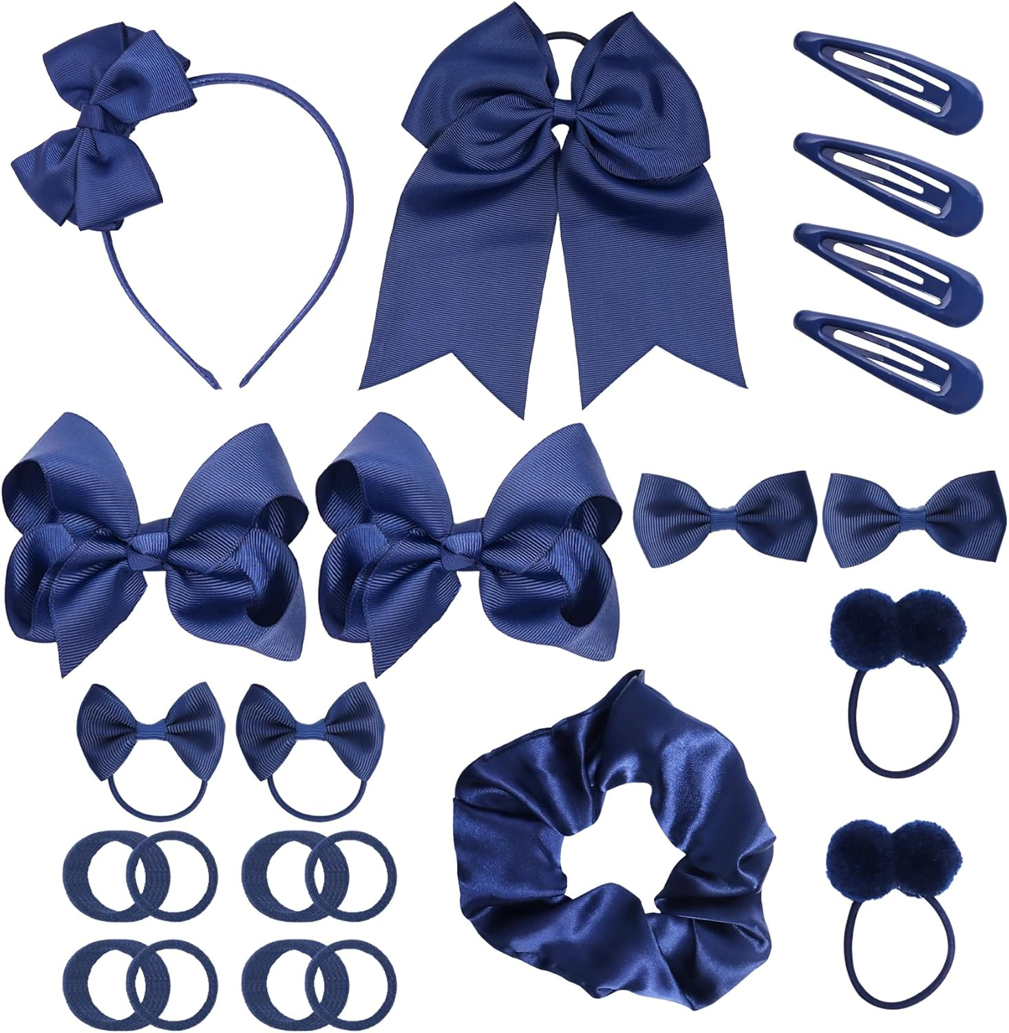 45Pcs Red School Girls Hair Accessories Kit Red Bow Headband Hair Clips Ponytail Holder Bow Hair Barrettes,Hair Accessories for Girl Birthday Gift