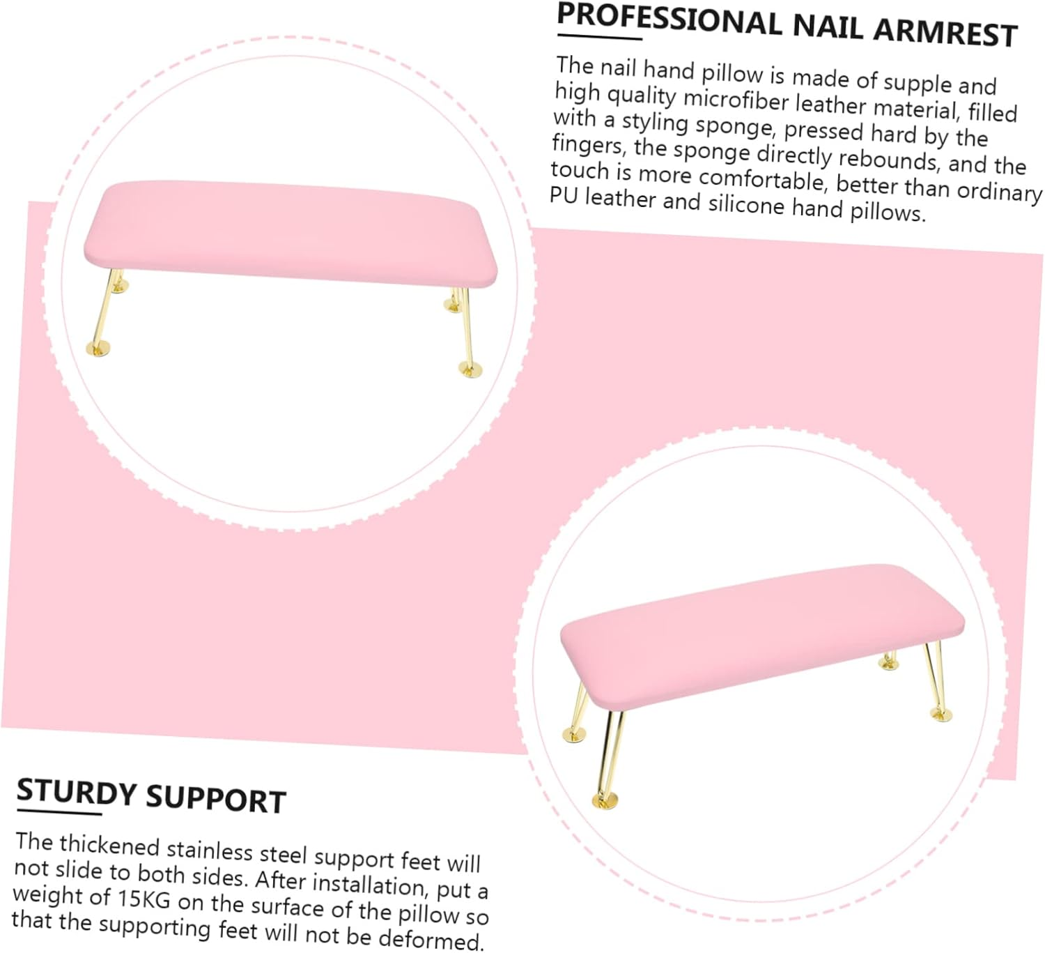 FOMIYES Manicure Hand Pillow Cushion Leather Material and Removable Design for Comfortable Nail Art Work image number 3