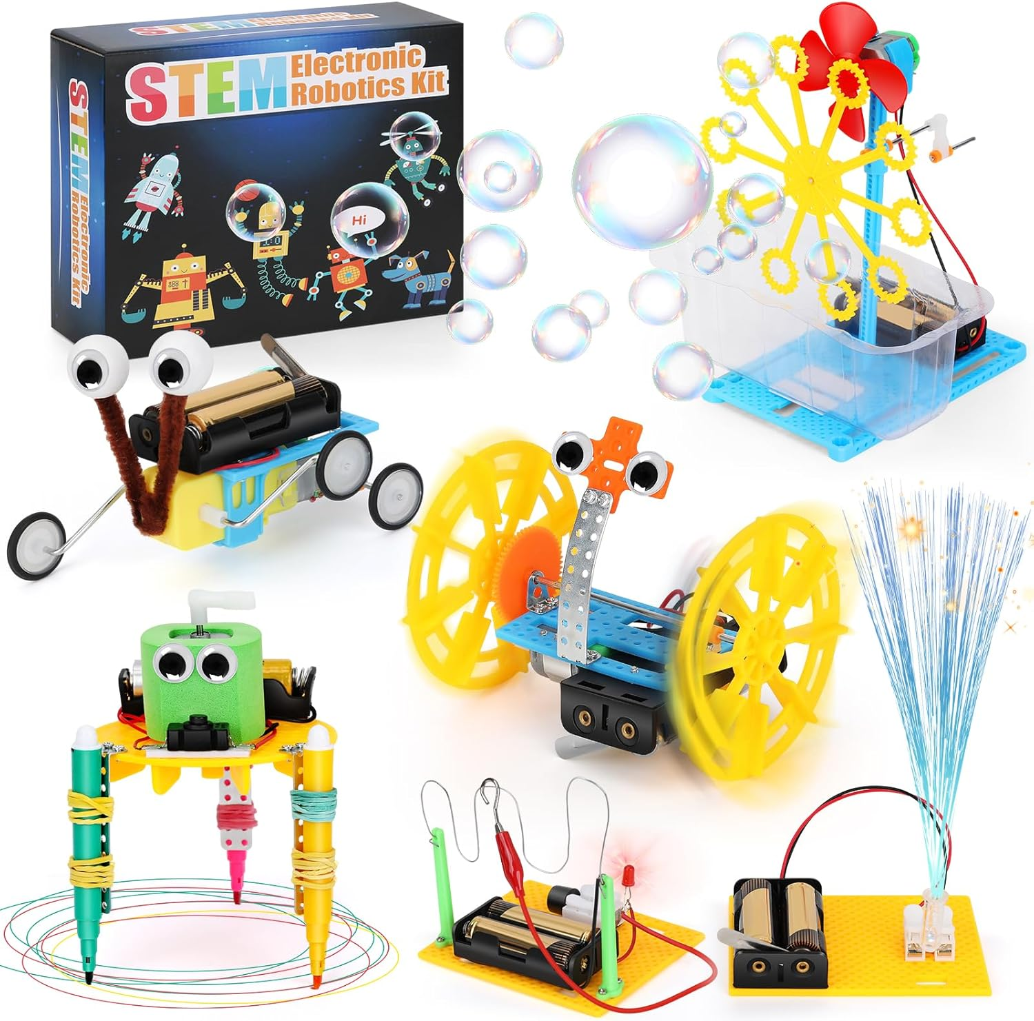 STEM Robotics Science Kits for Kids 6-12,6 Set STEM Toys for Boys Girls 8-12, Engineering Building Toy Electronic Motor Robot Craft, Christmas Birthday Gifts Toys for Boys Girls 6 7 8 9 10 11 12 image number 5