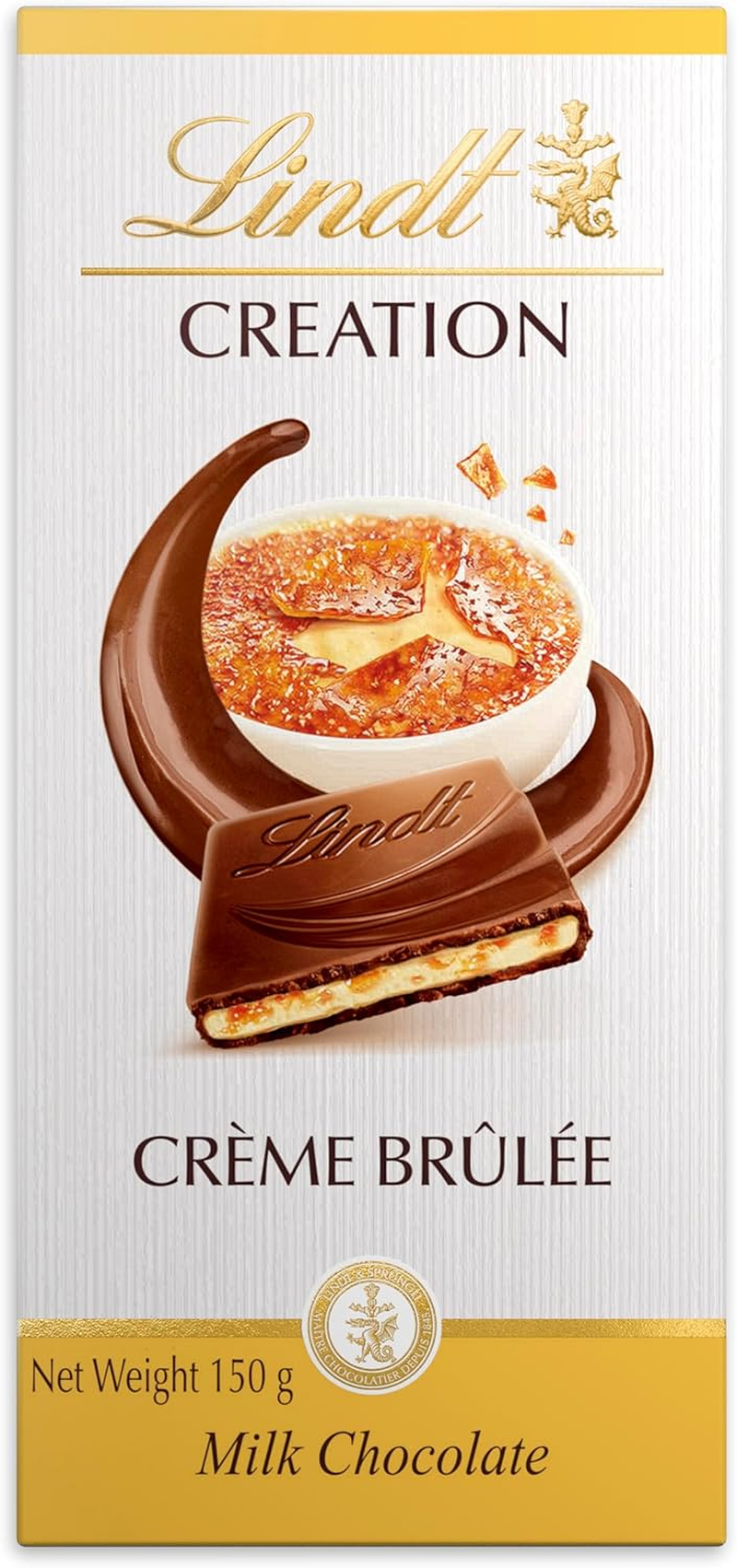 Lindt Creation Cr&egrave;me Brulee Chocolate Block 150G image number 2