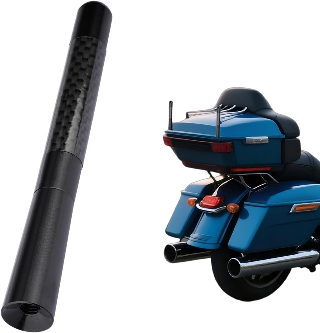 Carbon Fiber Motorcycles Antenna for 1989-2025 Road King Softail Touring Street Glide Road Glide Fat Boy Electra Glide Tour Ultra Classic Motorcycles Radio Antenna Mast Replacement(1-Pack) image number 1