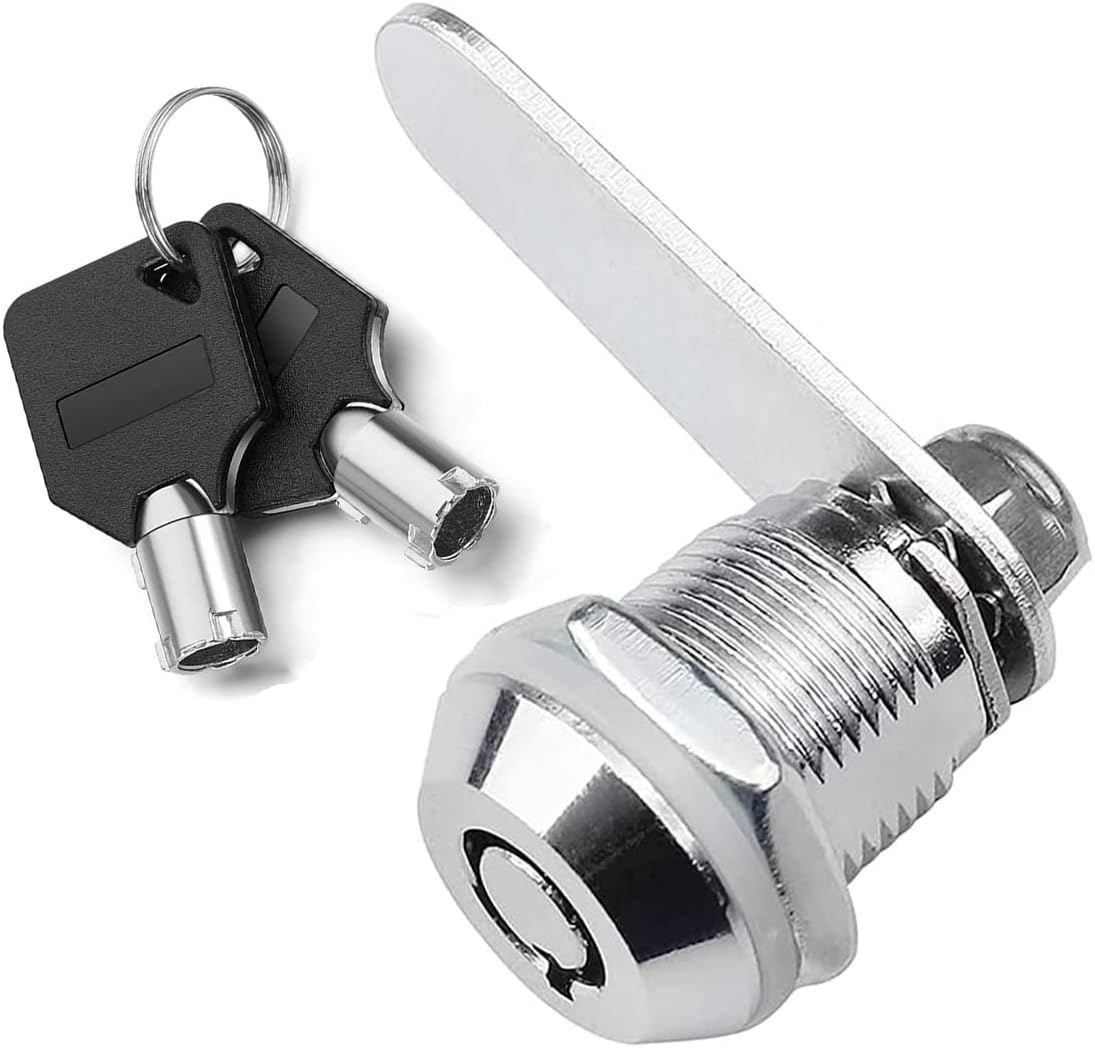Thread Tubular Cam Lock 25Mm, Mailbox Lock Cabinet Cylinder Lock for Door Drawer Cupboard Letterbox with Keys Alike (1, 25Mm)