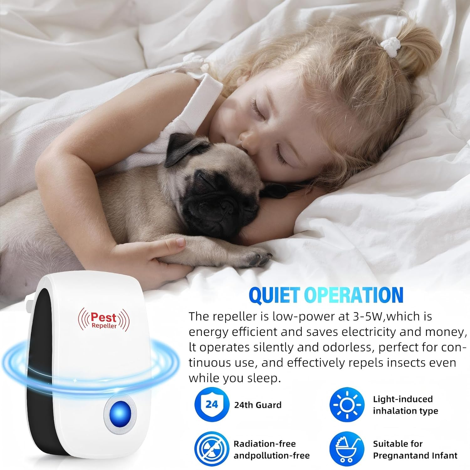 Ultrasonic Pest Repeller 8 Pack, AU Plug-In Indoor Electronic Pest Control Repellent, Efficient Repelling Rat, Spider, Ant, Mosquito, Cockroach, Bed Bug and Other Rodents, Non-Toxic Eco-Friendly image number 3