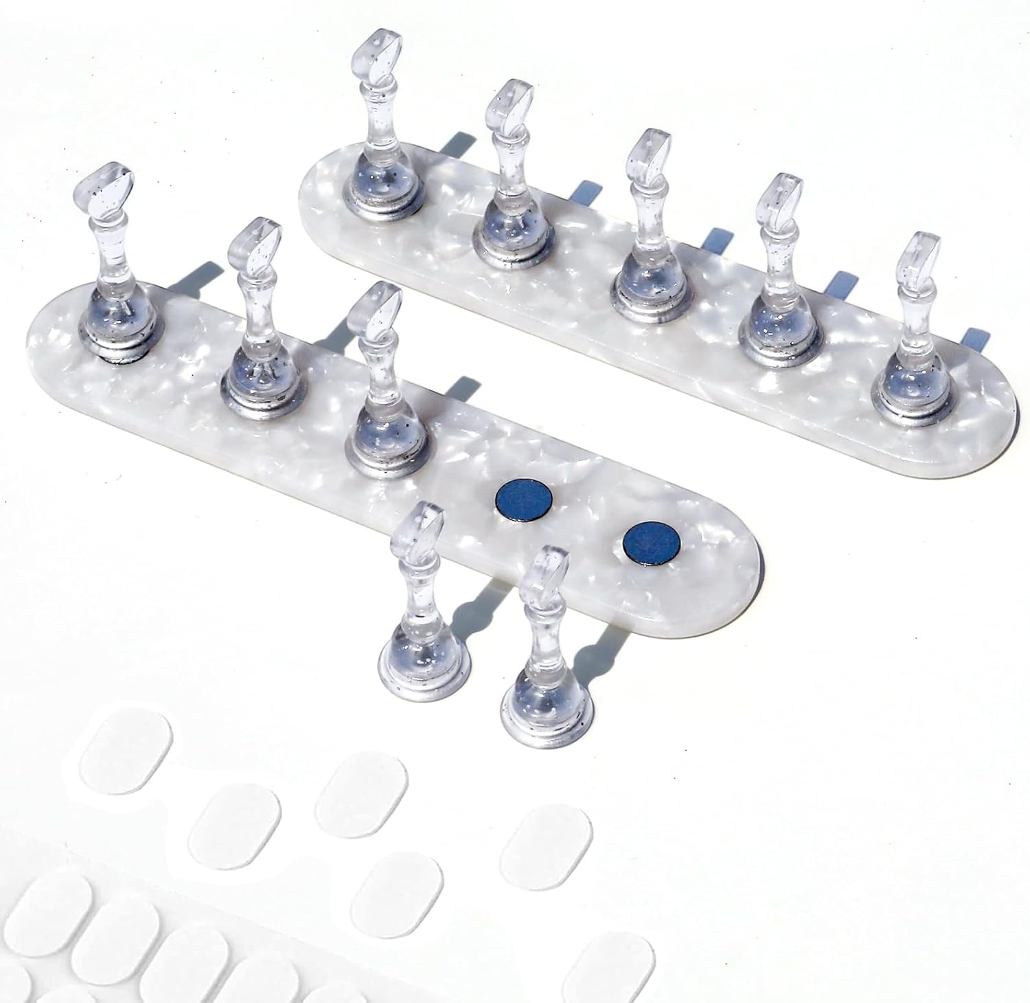 BQAN 2 Set Nail Stand for Press Ons, Magnetic Nail Holder for Painting | Display | Fake Nails Practice with 200 Pcs Adhesive Tabs, Nails Art Tools Homes and Salons Use Pearl Pink