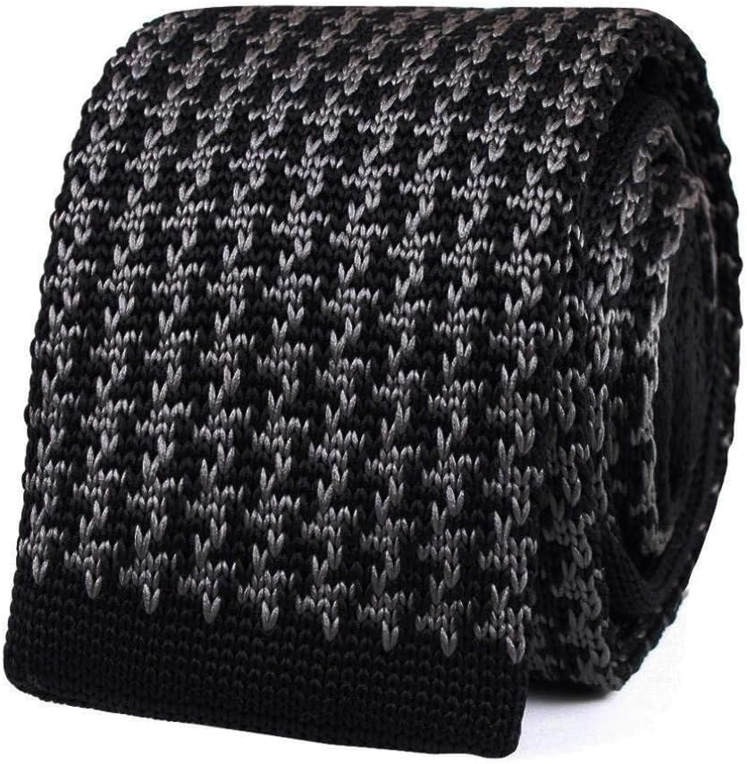 OTAA Hattori Hanzo Grey Houndstooth Knitted Tie Casual Ties for Men - Perfect Neck Tie for Groomsmen Wedding Ties or Formal Occasions - Ideal Gifts for Him image number 6