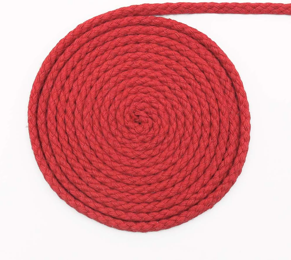 Tenn Well Braided Cotton Cord, 165 Feet 5Mm Wide Cotton Macrame Rope for Plant Hangers Wall Hangings DIY Crafts (Red) image number 5