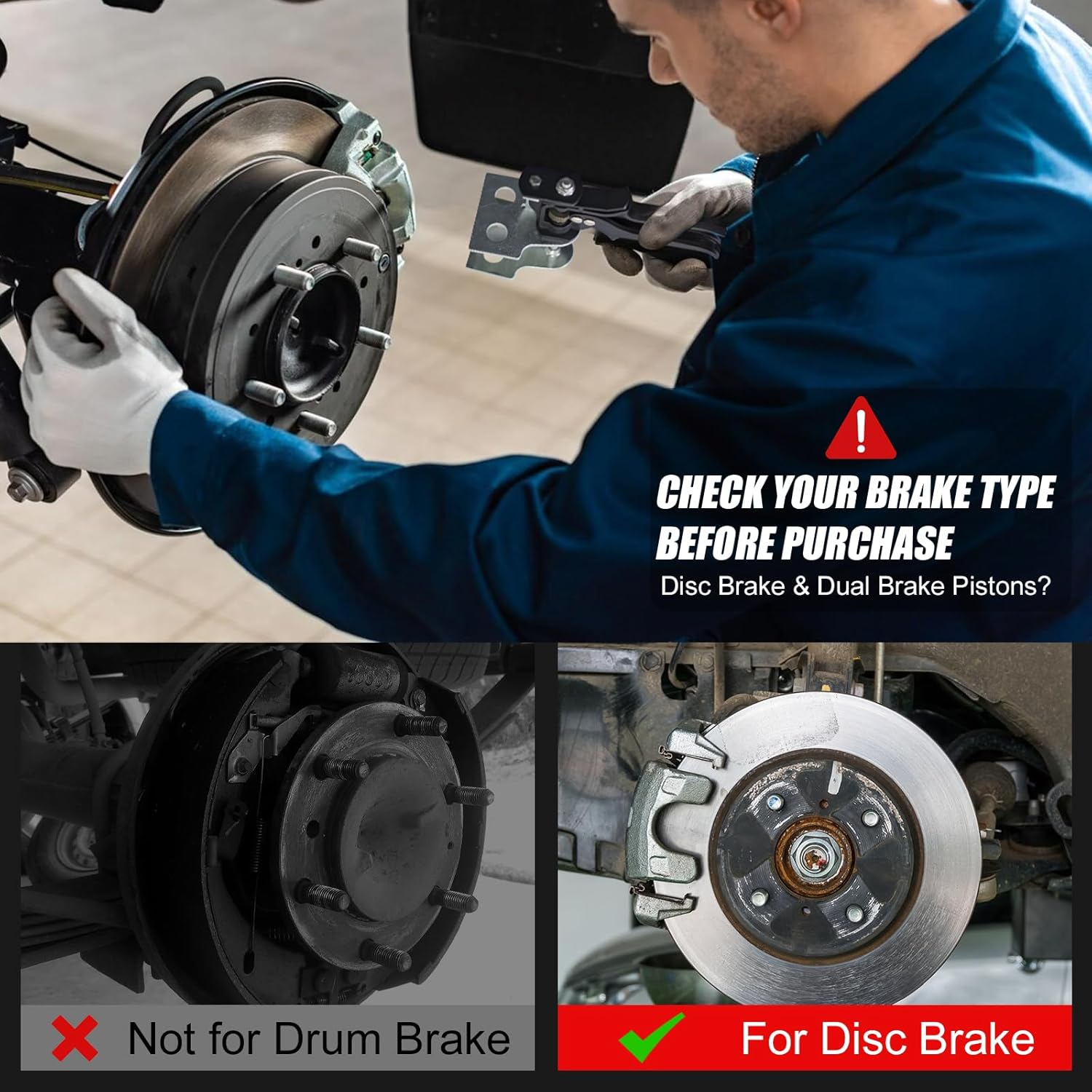 Brake Caliper Compression Tool, 29100 Brake Pad Spreader, Single/Twin/Quad/Sextuplet Pistons Disc Brake Caliper Tool for Most Cars and Light Trucks image number 5