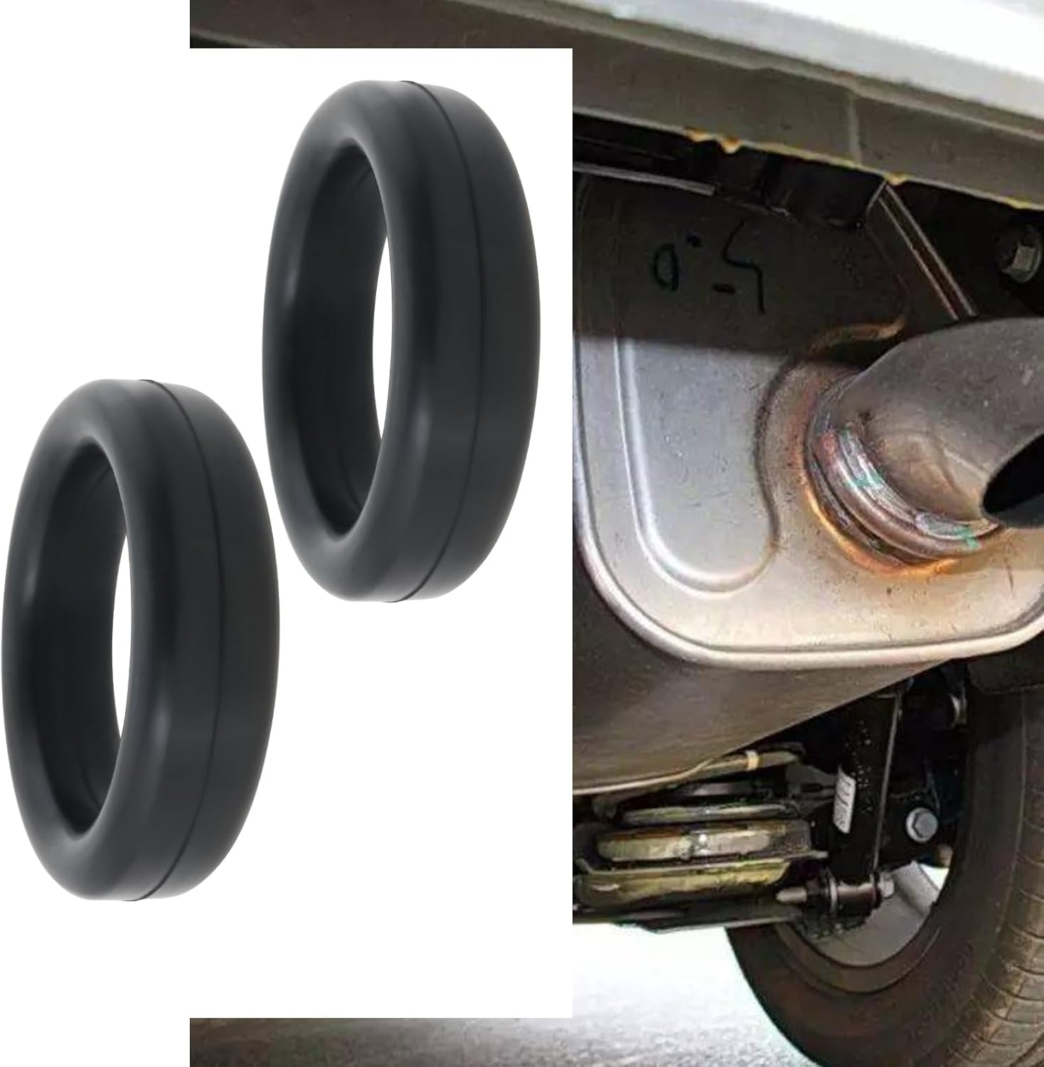 VGOL 4Pcs Car Muffler Exhaust Hanger Liner Exhaust Hanger EPDM Rubber 70Mm Outer Diameter 50Mm Inner Diameter for Hanging Exhaust Back Box image number 3