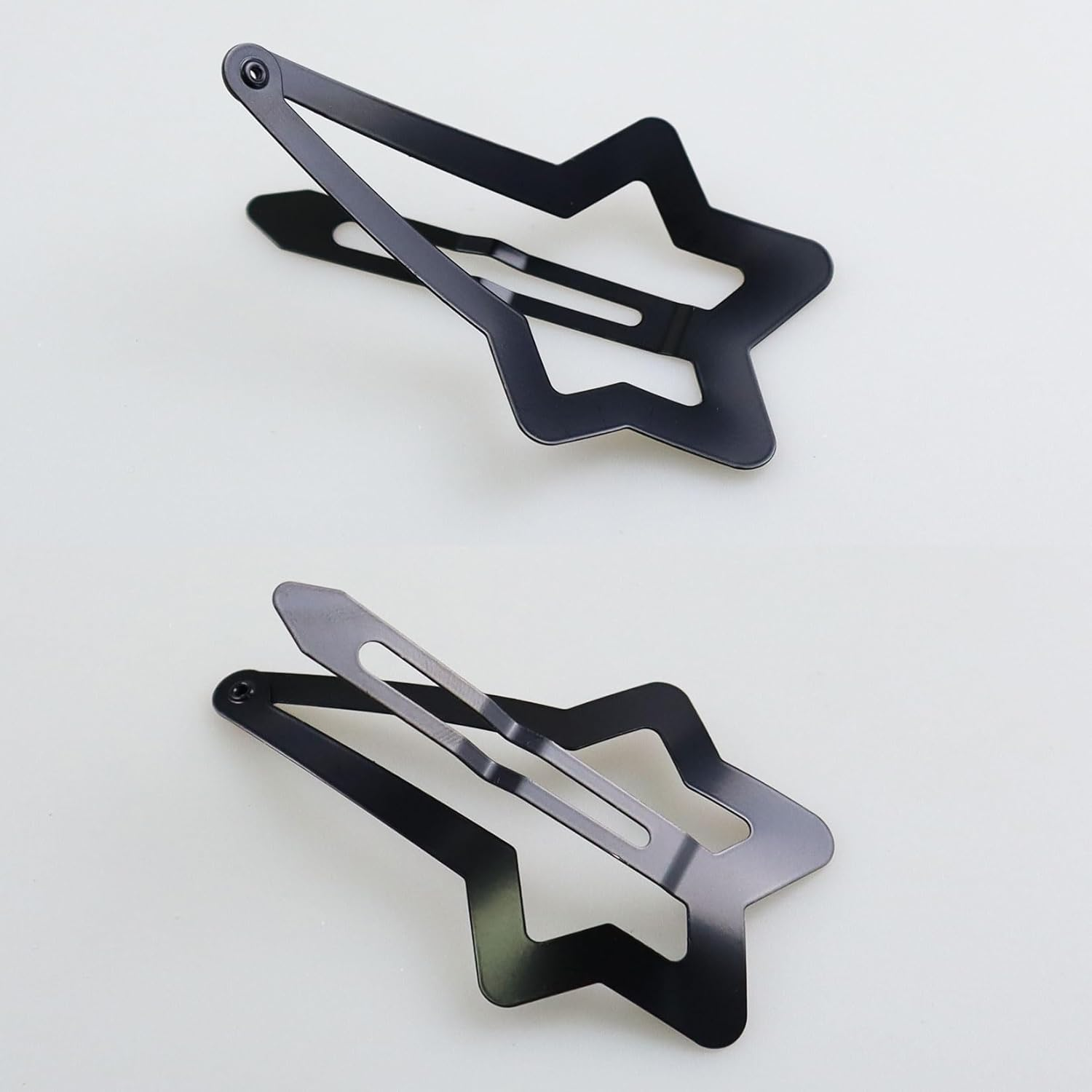 Hair Clips Girls Pack of 10 6.7 Cm Large Snap Hair Clips Hair Clips Metal Hair Clips Black Hair Clips Hair Accessories Hair Clip for Girls, Men and Women, Star Shaped image number 2