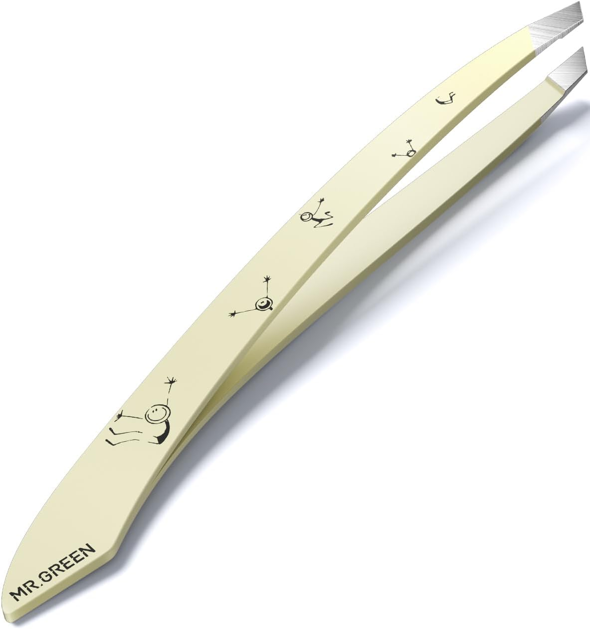 MR.GREEN Tweezers for Women Facial Hair, Professional Precision Eyebrow Tweezers for Women and Men, Stainless Steel Slanted Cute Hair Removal Plucker image number 2