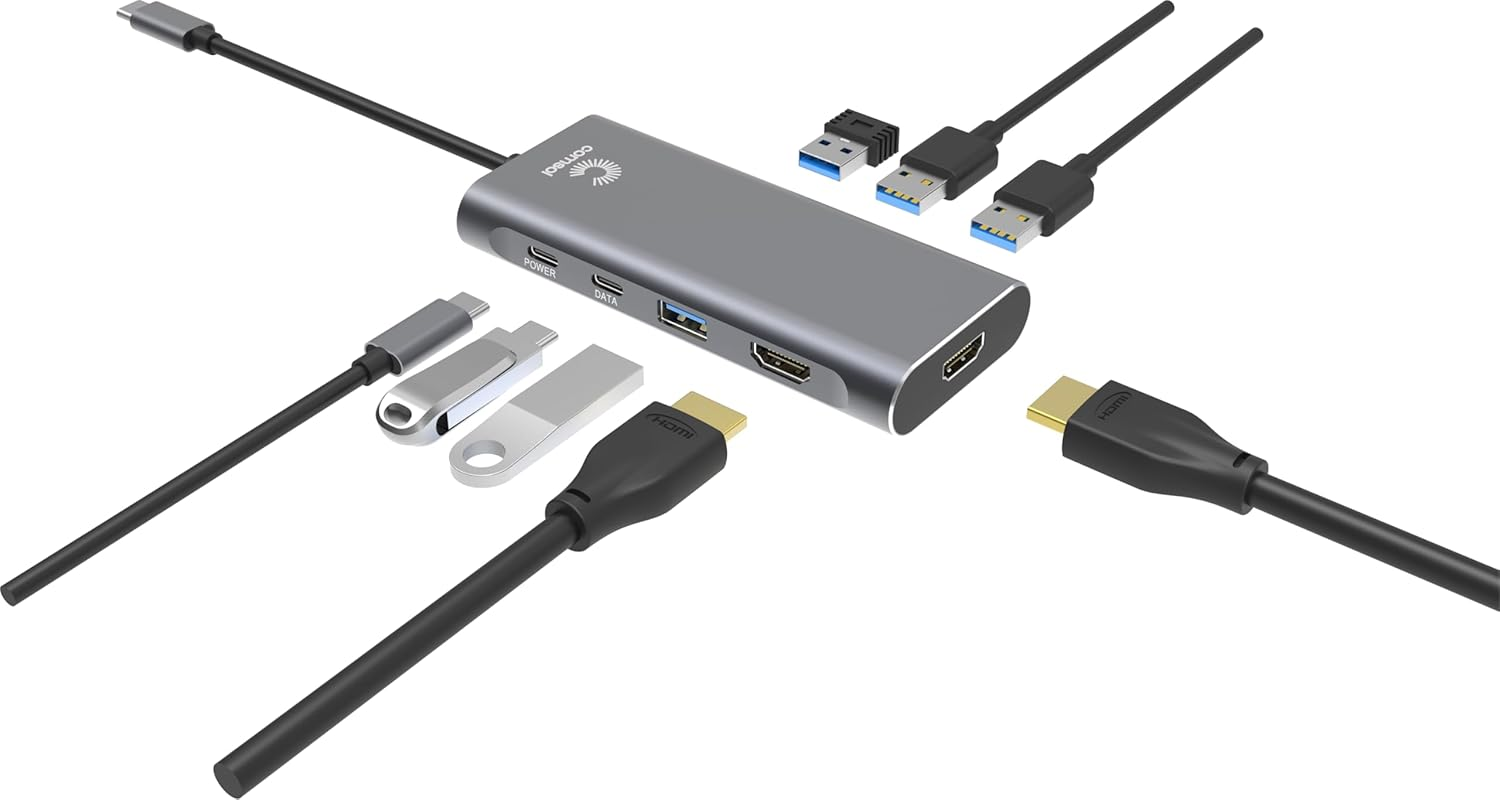 Comsol Universal USB-C Multi-Port Hub Adapter, 8 Ports with HDMI, USB-A 3.0, Power Delivery, Data Transfer image number 4