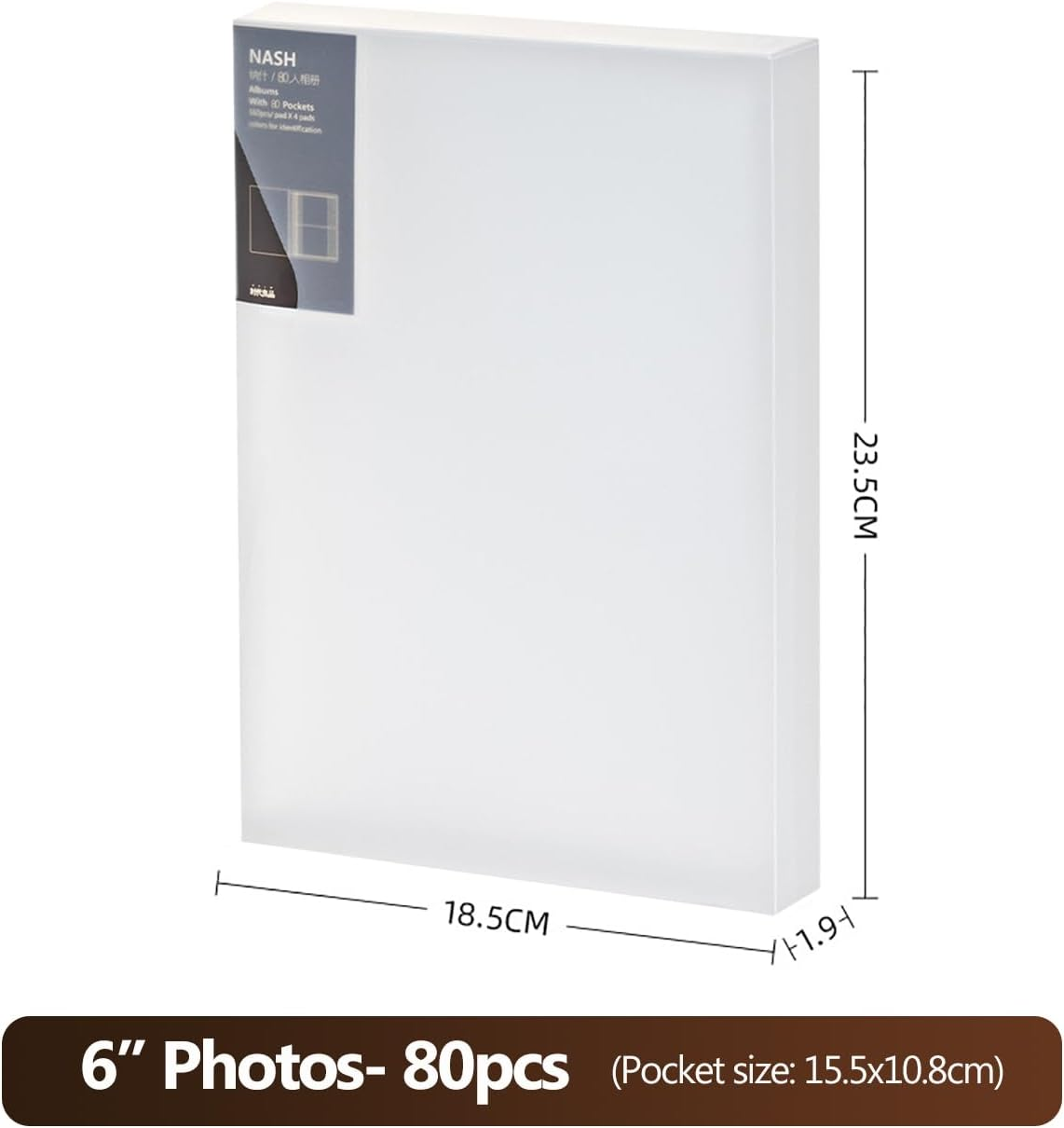 RINGSUN Photo Album, 4X6 Photo Keeper Photo Book for Family Wedding School Anniversary, Memory Album Easy to Organize and Display, 80 Pockets image number 6