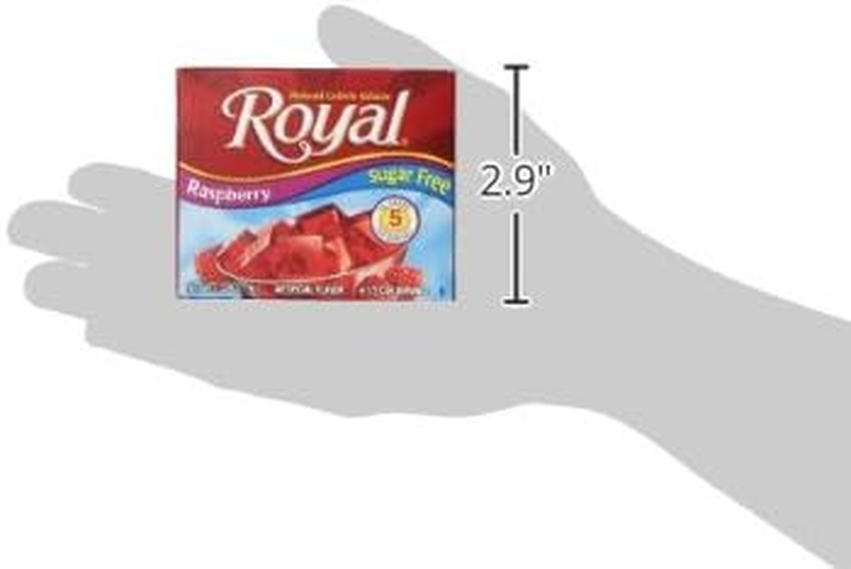 Royal Raspberry Gelatin Dessert Mix, Sugar Free and Carb Free (12 - .32Oz Boxes)