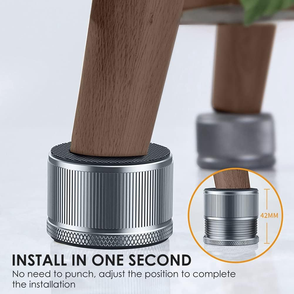 Mifrsnu 4Pcs Adjustable Bed Chair Risers Heavy Duty Furniture Risers Sofa Table Risers Bottom Protect Floors anti -1 image number 4