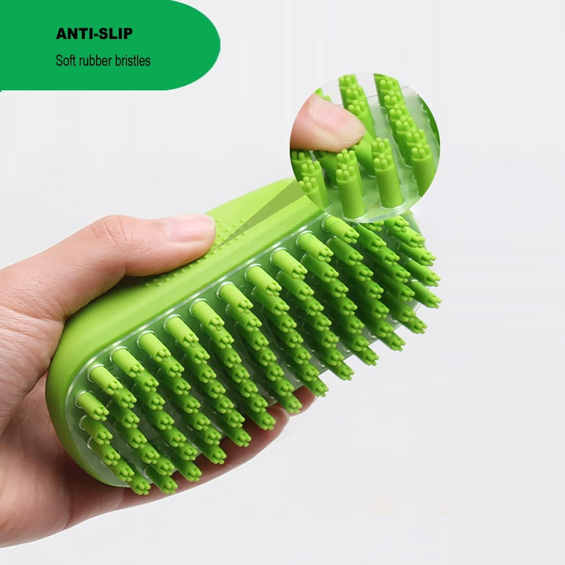 Metopets Dog Bath Brush, Multi-Functional Pet Grooming Brush with Rubber Bristles for Deshedding, Massaging, and Relaxing image number 5