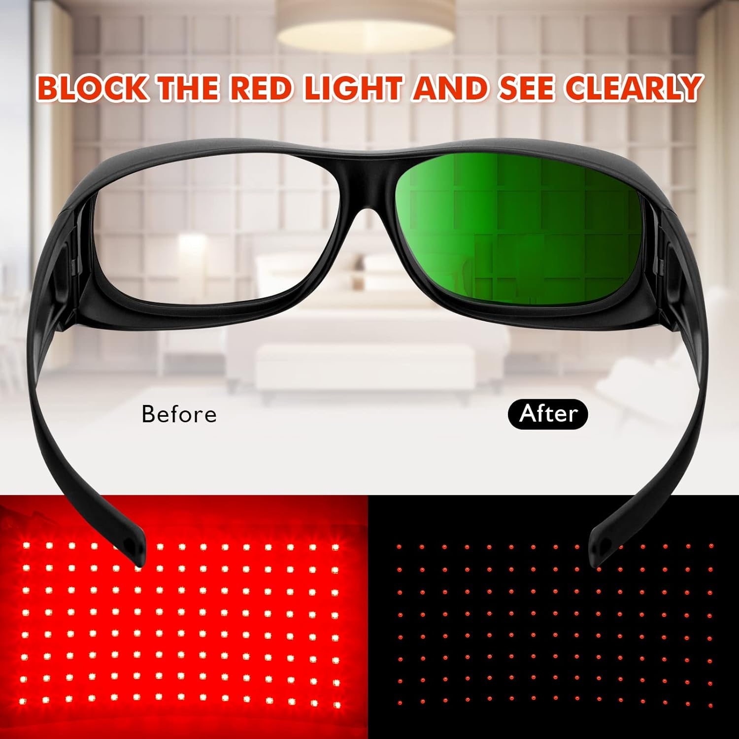 Viconor Laser Safety Glasses, Eye Protection for Red Light Therapy 200-1000Nm Wavelength, Tanning Goggles Effective Filtering IPL, UV, LED Rays for Tanning Bed, Laser Hair Remova image number 6