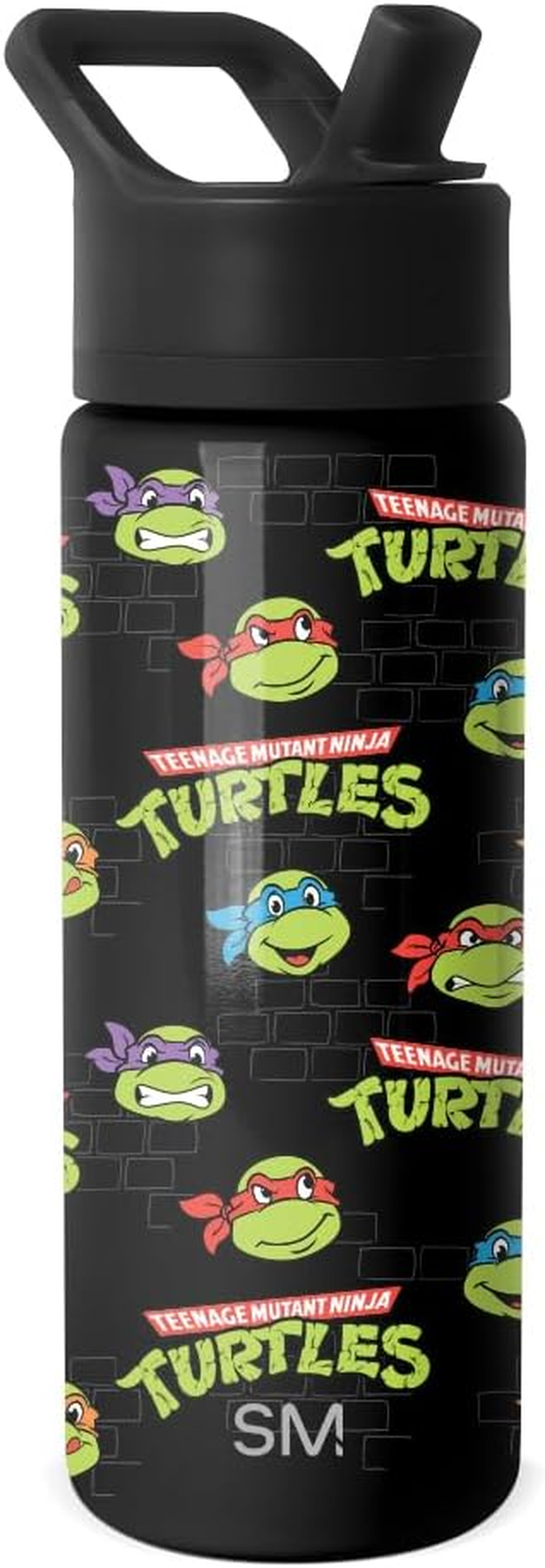 Simple Modern Kids Insulated Water Bottle Stainless Steel Flask Metal Thermos for Toddlers Boys and Girls, 18Oz, TMNT: Turtles Unite