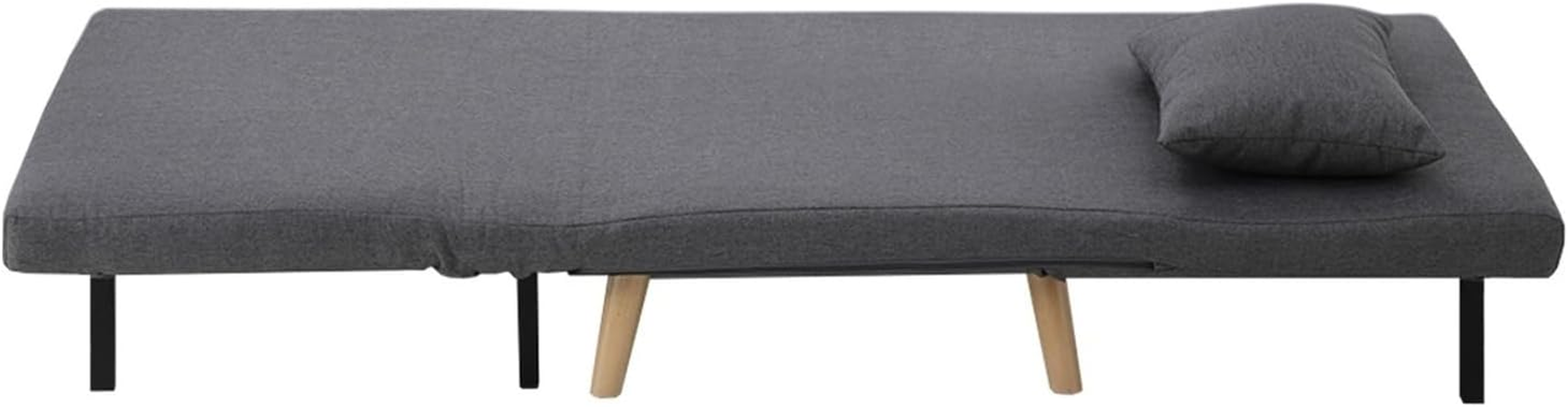 Oikiture Lounge Chair Folding Sofa Chair Recliner Couch with Cushion Grey image number 5