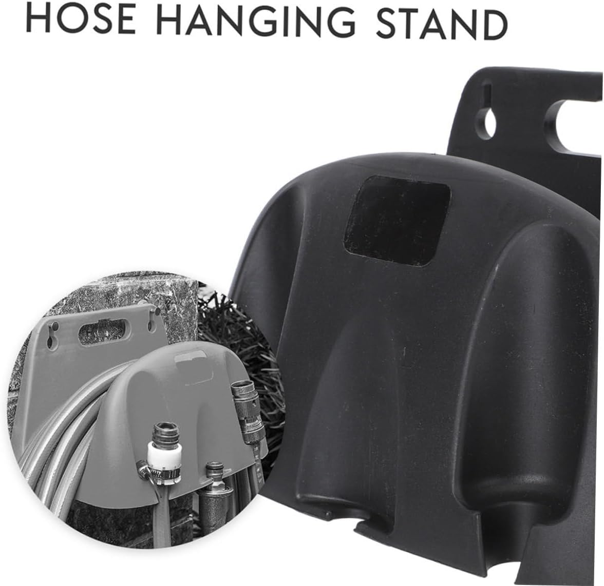 Milisten 2Pcs Garden Water Hose Holder Wall Mount Hose Hanger Shelf Hose Storage Reel Outdoor Hose Bracket for outside Black