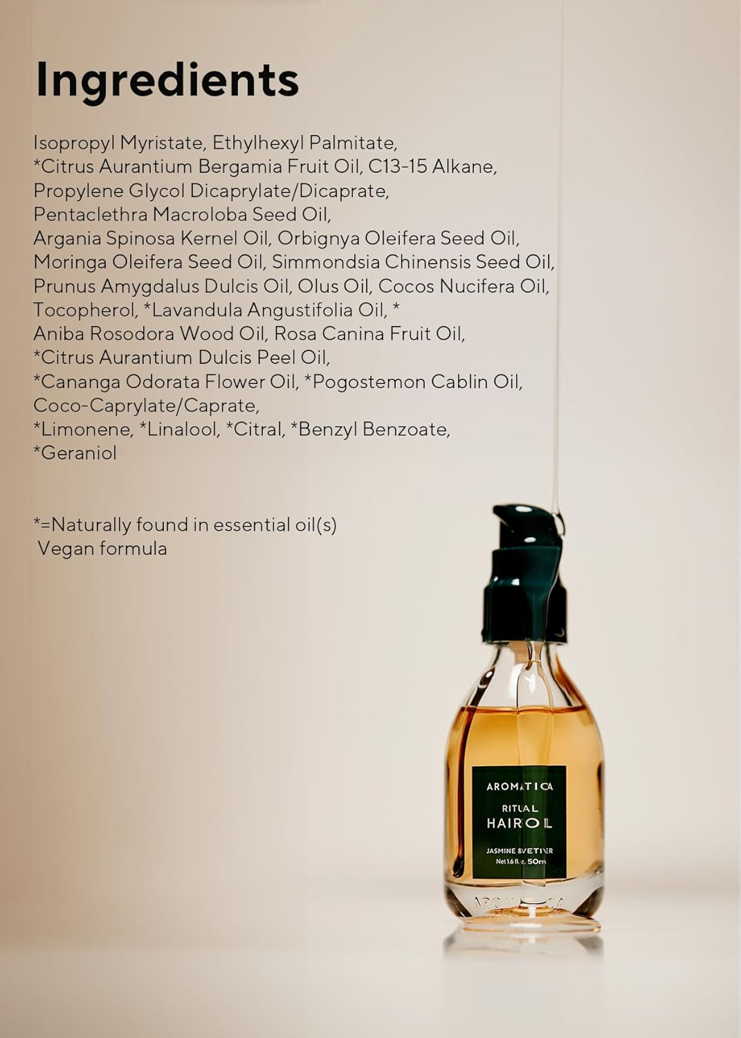 AROMATICA - Ritual Hair Oil Jasmine & Vetiver 50Ml image number 4