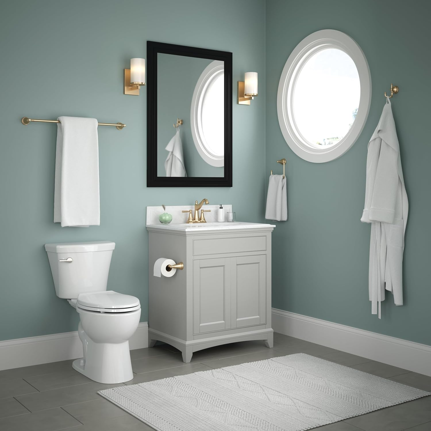 Delta Mylan 4-Piece Bathroom Set Champagne Bronze 18" Towel Rack, Toilet Paper Holder, Hand Towel Holder, Hook| Bathroom Accessory Set Towel Holder 4-Piece Hardware MYN64-CZ image number 6