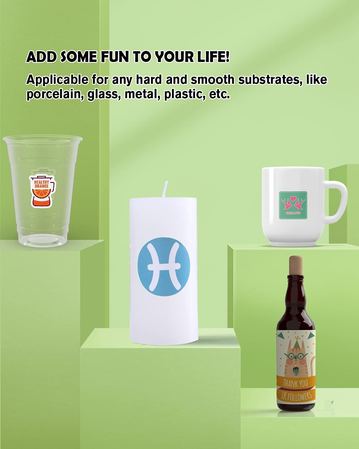 KOALA Matte Waterslide Decal Paper for INKJET & LASER Printers, No Need Spray Coating, White 8.5X11 Inch Water Slide Paper for DIY Tumbler, Mug, Nail Crafts, 5 Sheets image number 6