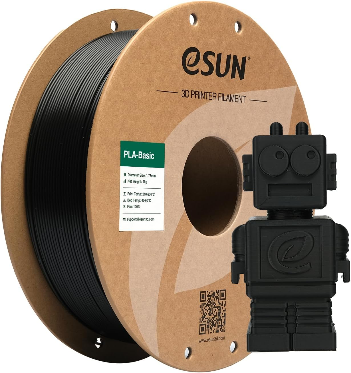 Esun Basic PLA Filament 1.75Mm, Epla 3D Printing Filament Dimensional Accuracy +/- 0.03Mm, 1KG Spool (2.2 LBS) Compatible with Most 3D Printer,Grey