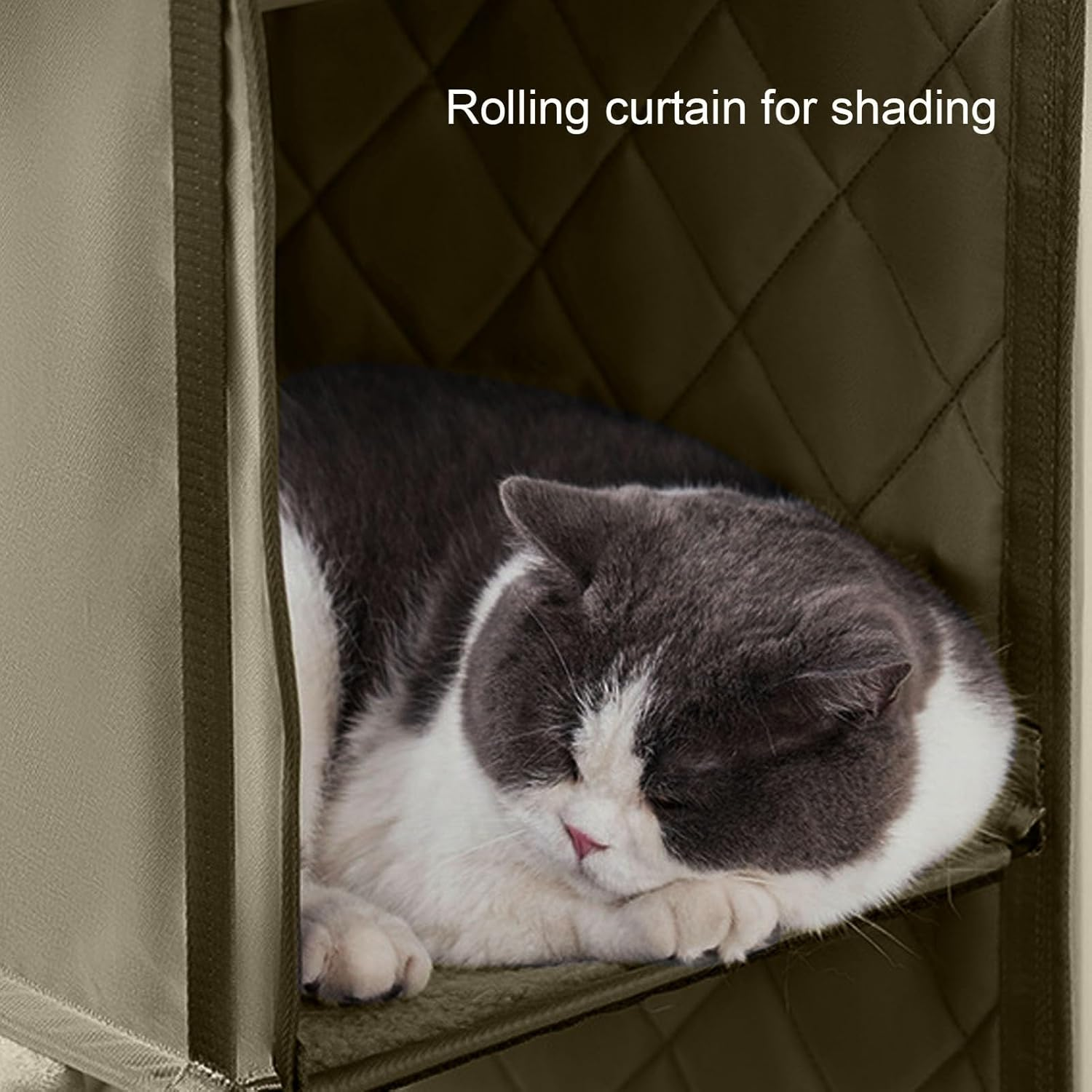 Bewinner Foldable Cat Climbing Frame Door or Wall Mounted, Multifunctional Cat Tower, Cat House Bed Furniture with Detachable Pillow & Bell Toy for Indoor Cats image number 4