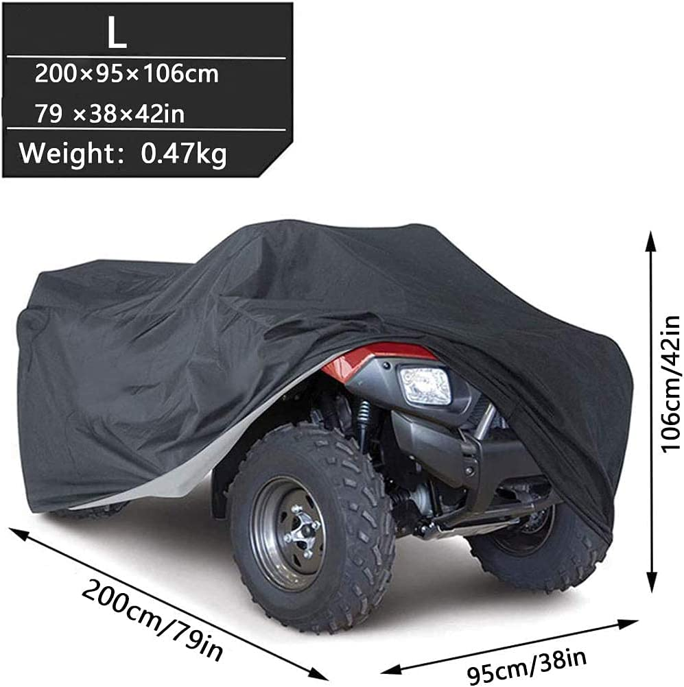 ATV Cover Waterproof MAYHOUR Beach Buggy Cover Outdoor Dust Rain UV Protection Four Wheeler Universal Heavy Duty Quad Cover Universal for Honda Polaris Yamaha Suzuki (L:79&times;37&times;42In/200&times;95&times;106Cm) image number 1