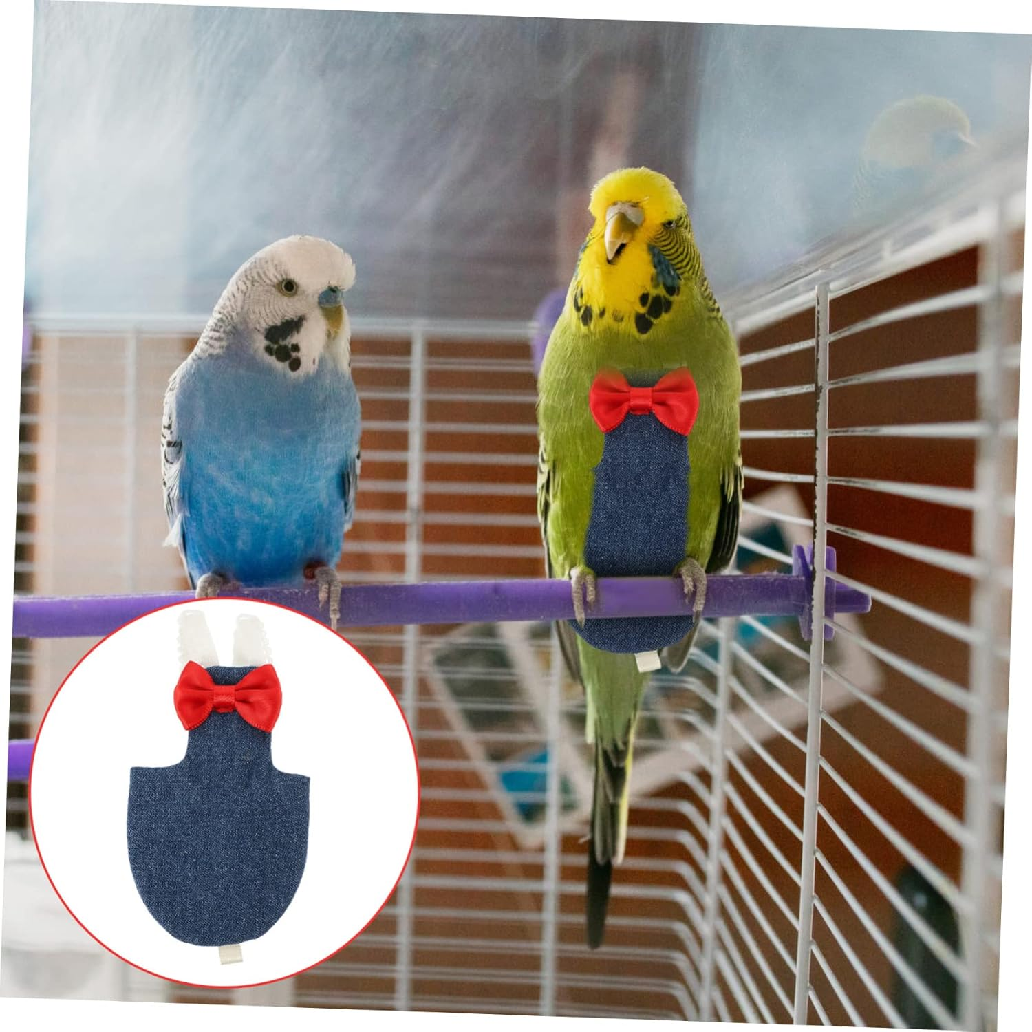 Generic 3Pcs Flying Bird Diapers for Cockatiel, Parakeets and Parrots - Pet Bird Clothes Suit image number 5