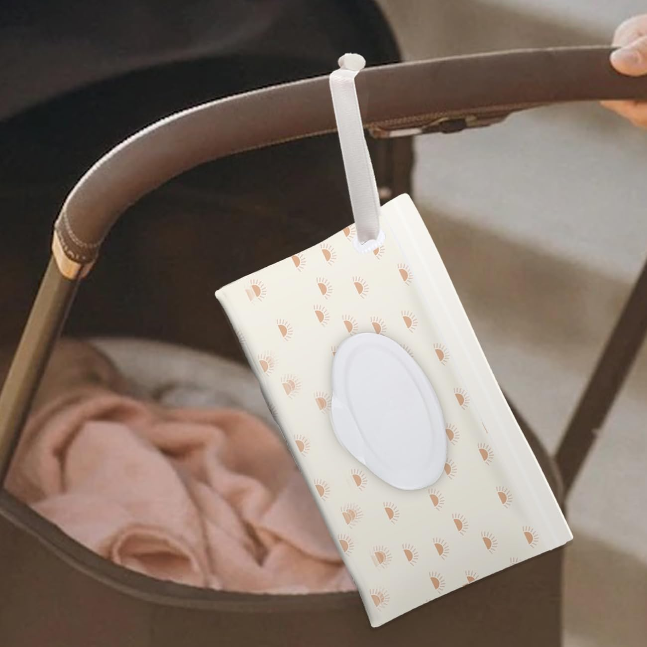 3 Pack Baby Wipes Dispenser，Baby Wipe Holder for Travel，Boho Wipes Container， Reusable Wet Wipes Pouch Portable Refillable Wipe Holder for Travel image number 1