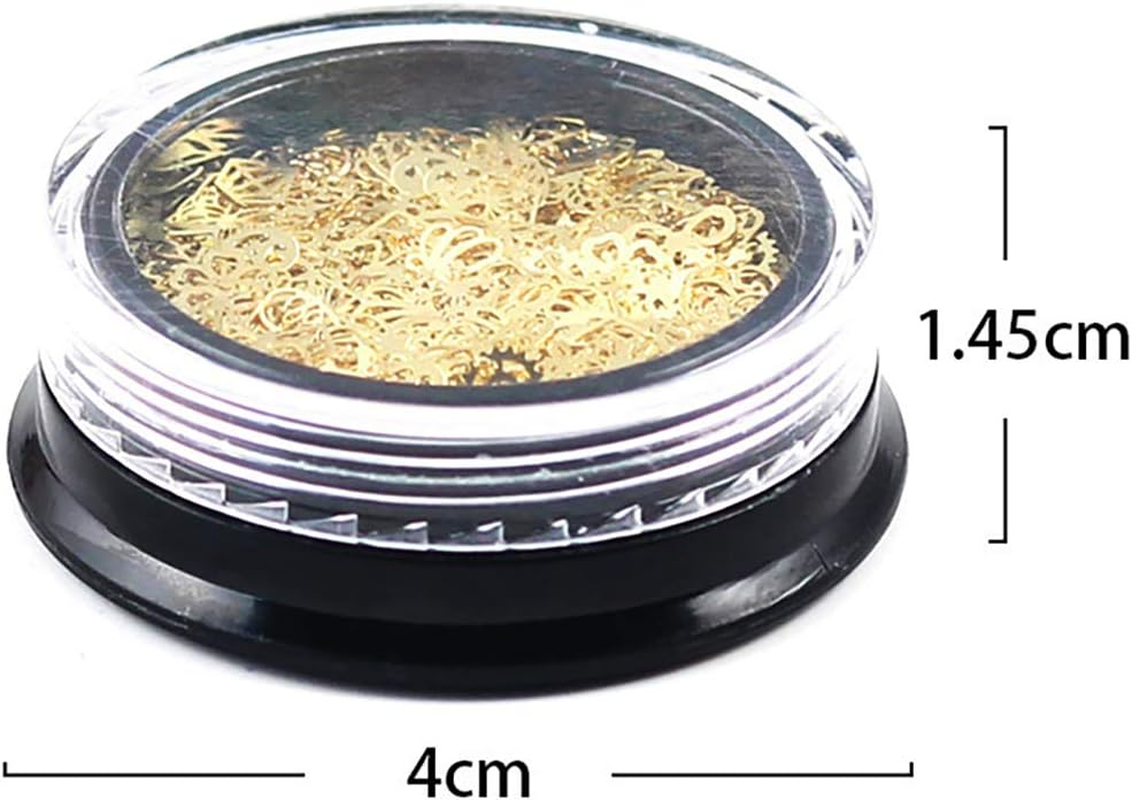 6 Boxes Nail Stickers Nail Jewelry Sequins Metal Plating Sheet Small Black Box Mixed image number 4