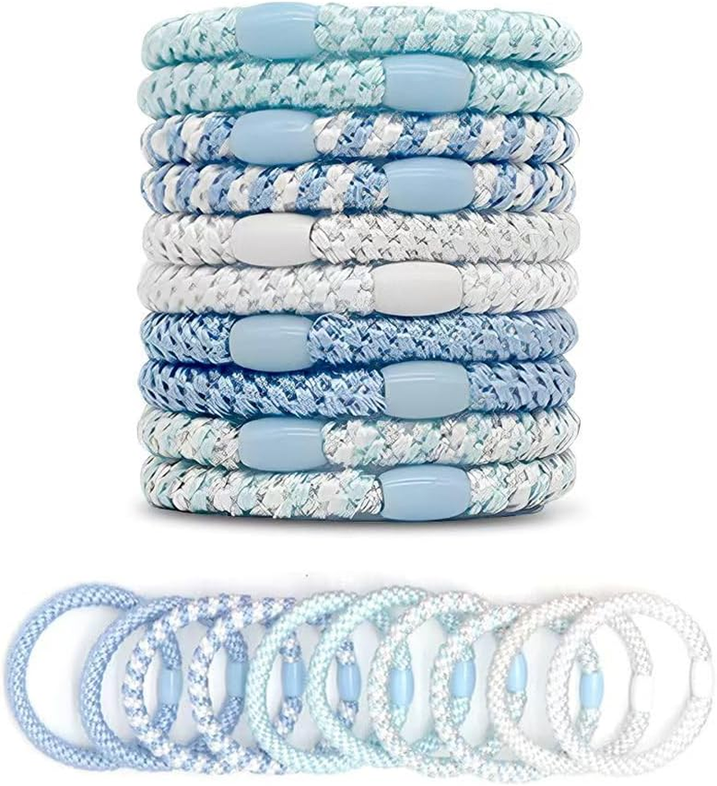 HMCEY Pack of 10 Women'S Hair Bobbles Scrunchies Colourful Tie Hair Elastics Ponytail Holder Hair Bands Multicoloured Suitable for All Hairstyles image number 2