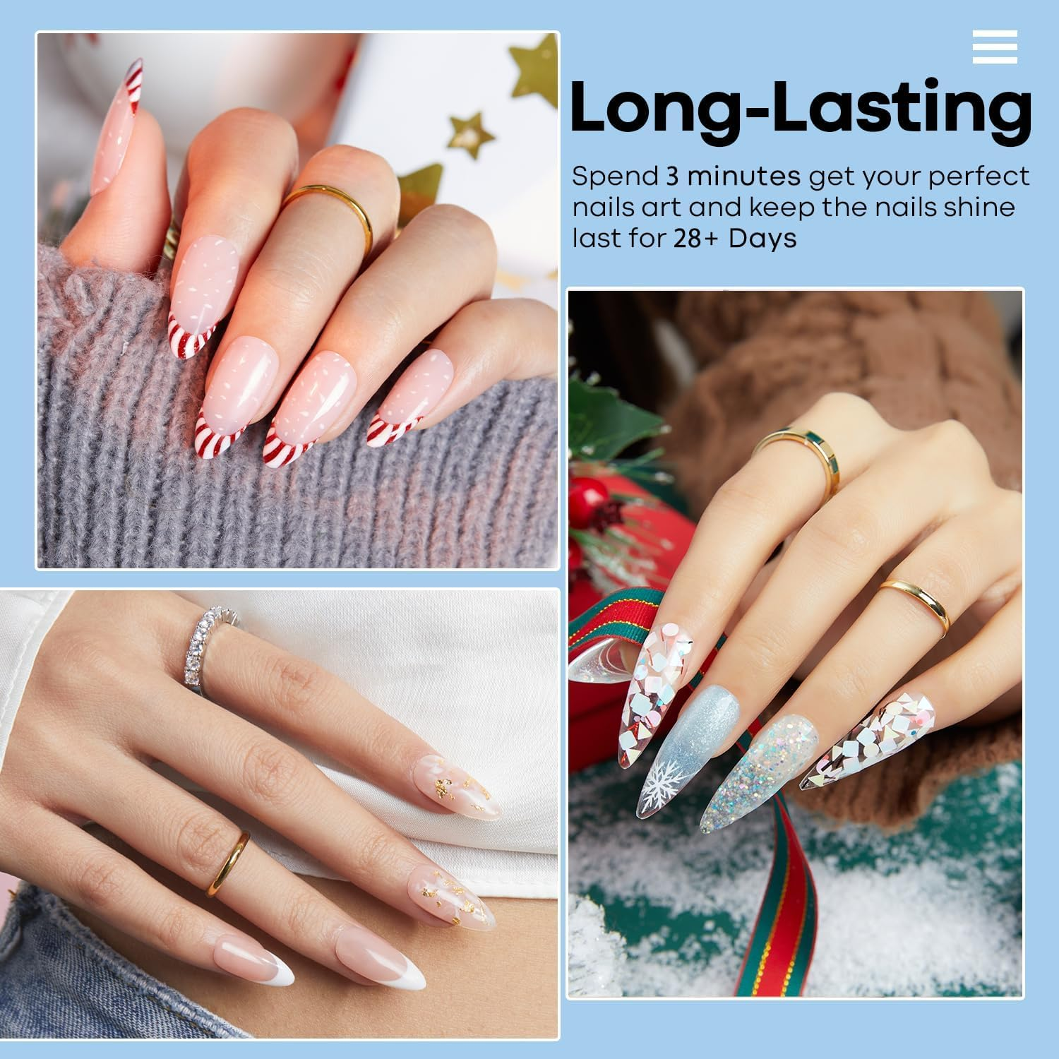 Modelones Dip Powder Clear Color, Nail Dipping Powder French Nail Art, 28+ Long-Lasting Build Powder Pro System Salon DIY at Home No Needed Lamp Cured image number 3