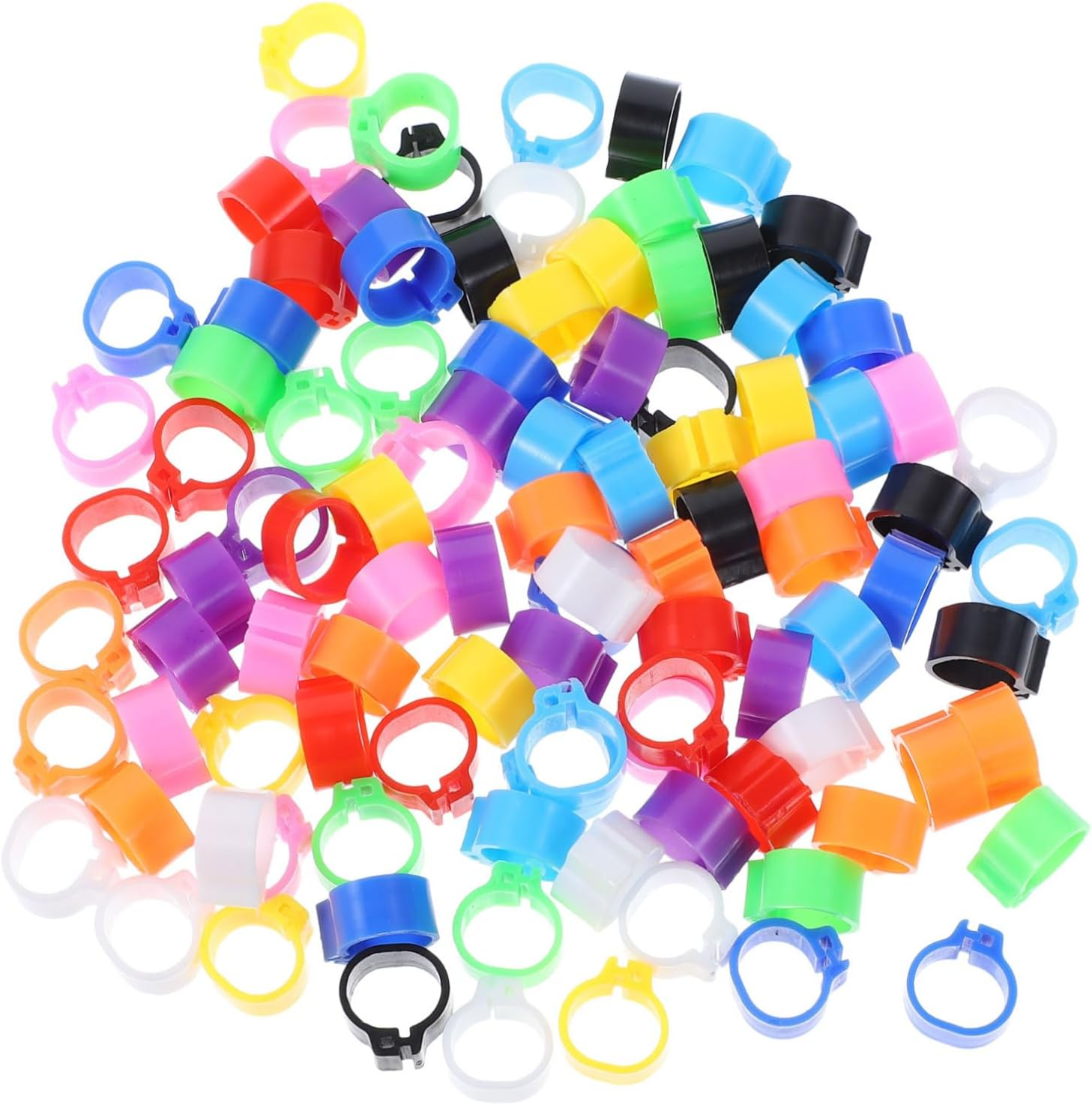 Yardwe 300Pcs Pigeon Foot Rings Plastic Bird Leg Bands for Identification for Pigeon Leg Banding and Random Color